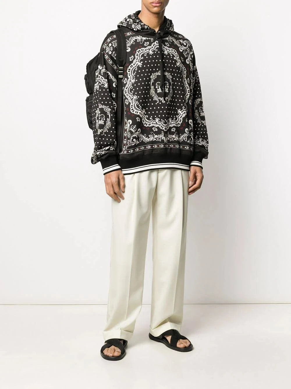 Dolce & Gabbana Black And White Bandana Hoodie