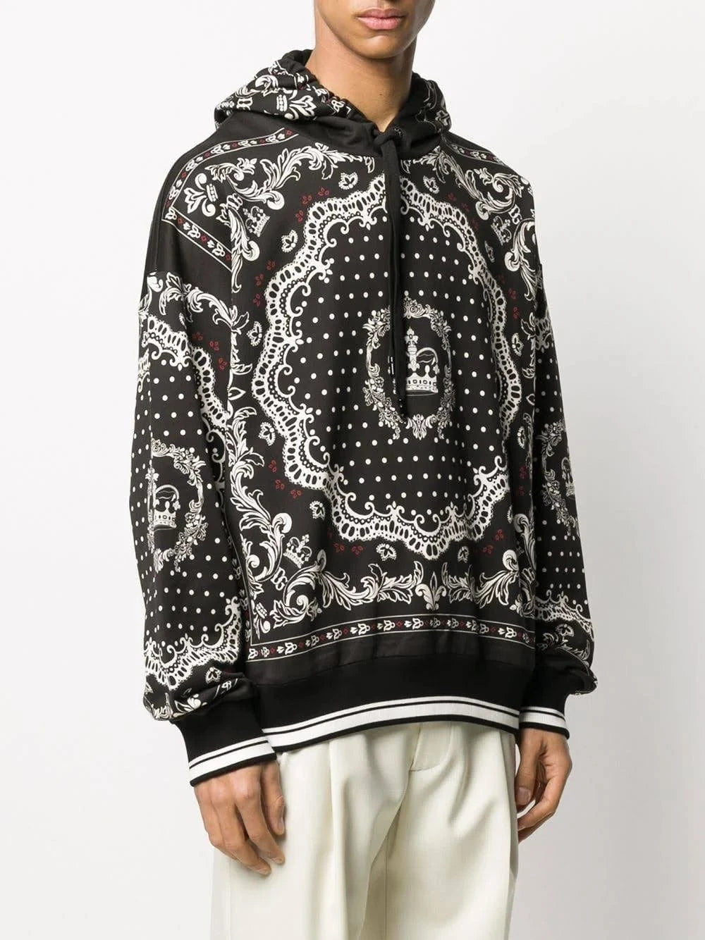 Dolce & Gabbana Black And White Bandana Hoodie