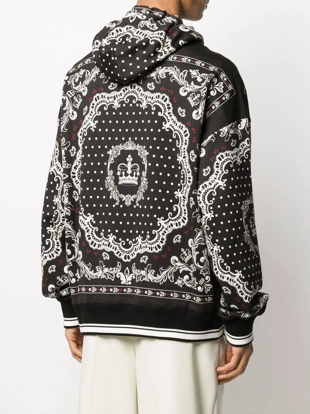 Dolce & Gabbana Black And White Bandana Hoodie