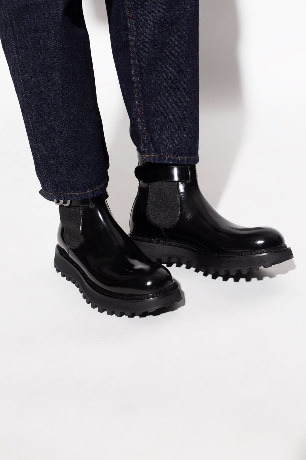 Black Brushed Leather Ankle Boots - alternate view