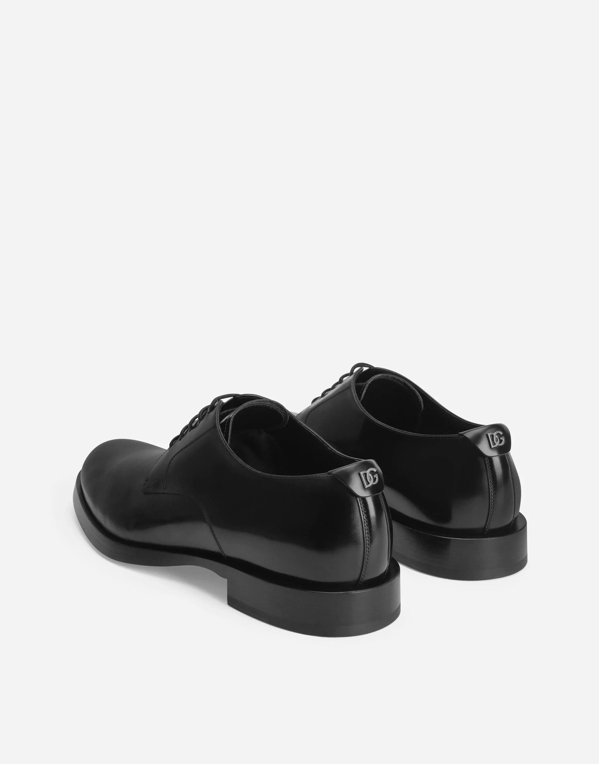 Dolce & Gabbana Black Brushed Leather Derby Shoes | Sendegaro