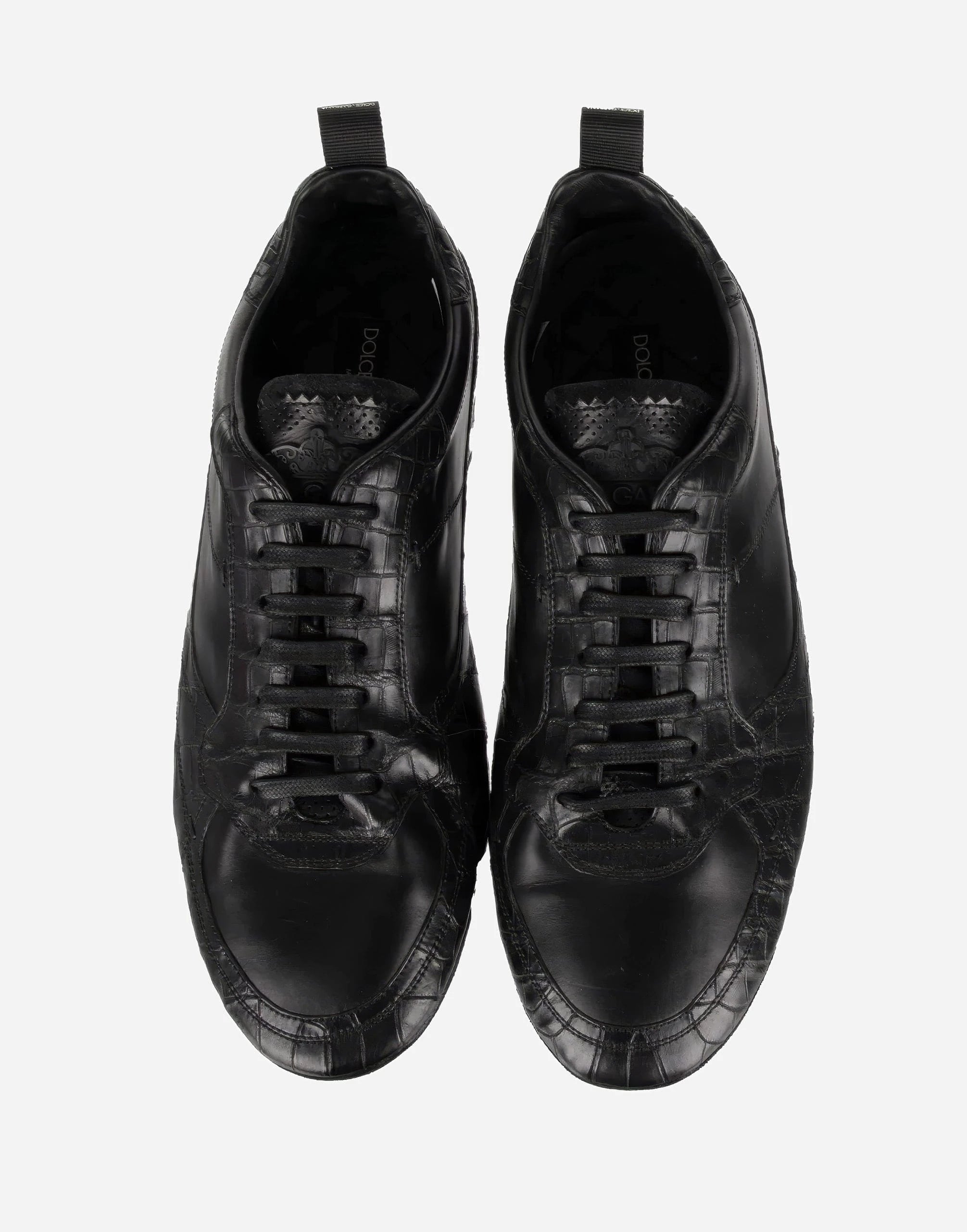 Dolce & Gabbana ブラックカイマンレザースニーカー | Sendegaro JP Dolce & Gabbana ブラックカイマンレザースニーカー | Sendegaro JP
