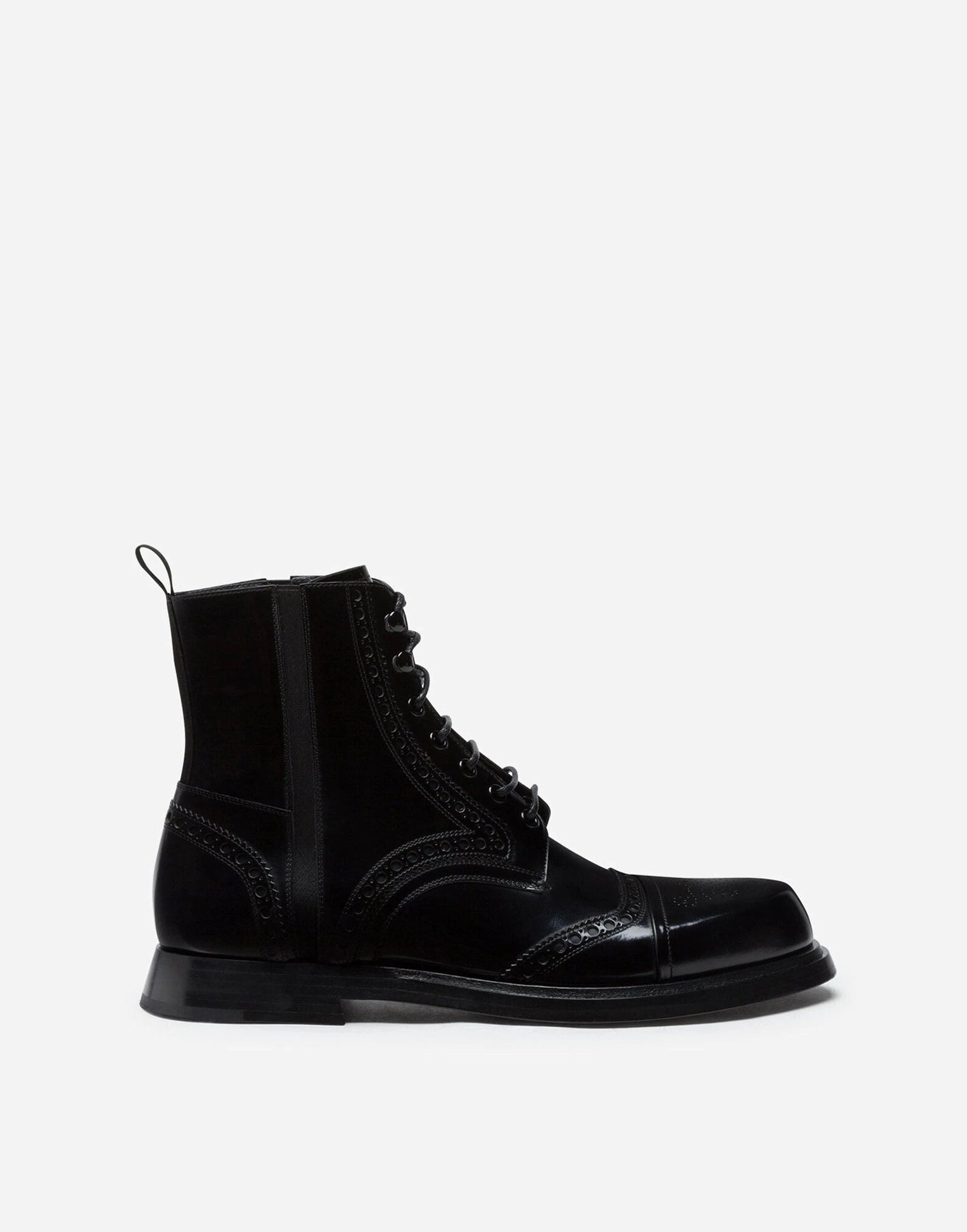 Dolce & Gabbana Black Calfskin Ankle Boots