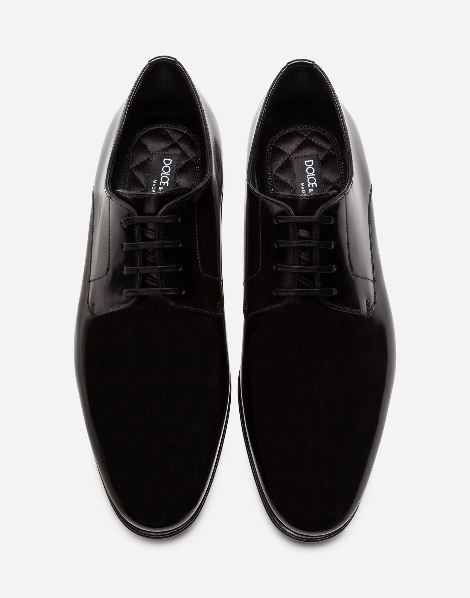 Dolce & Gabbana Black Calfskin Derby Shoes