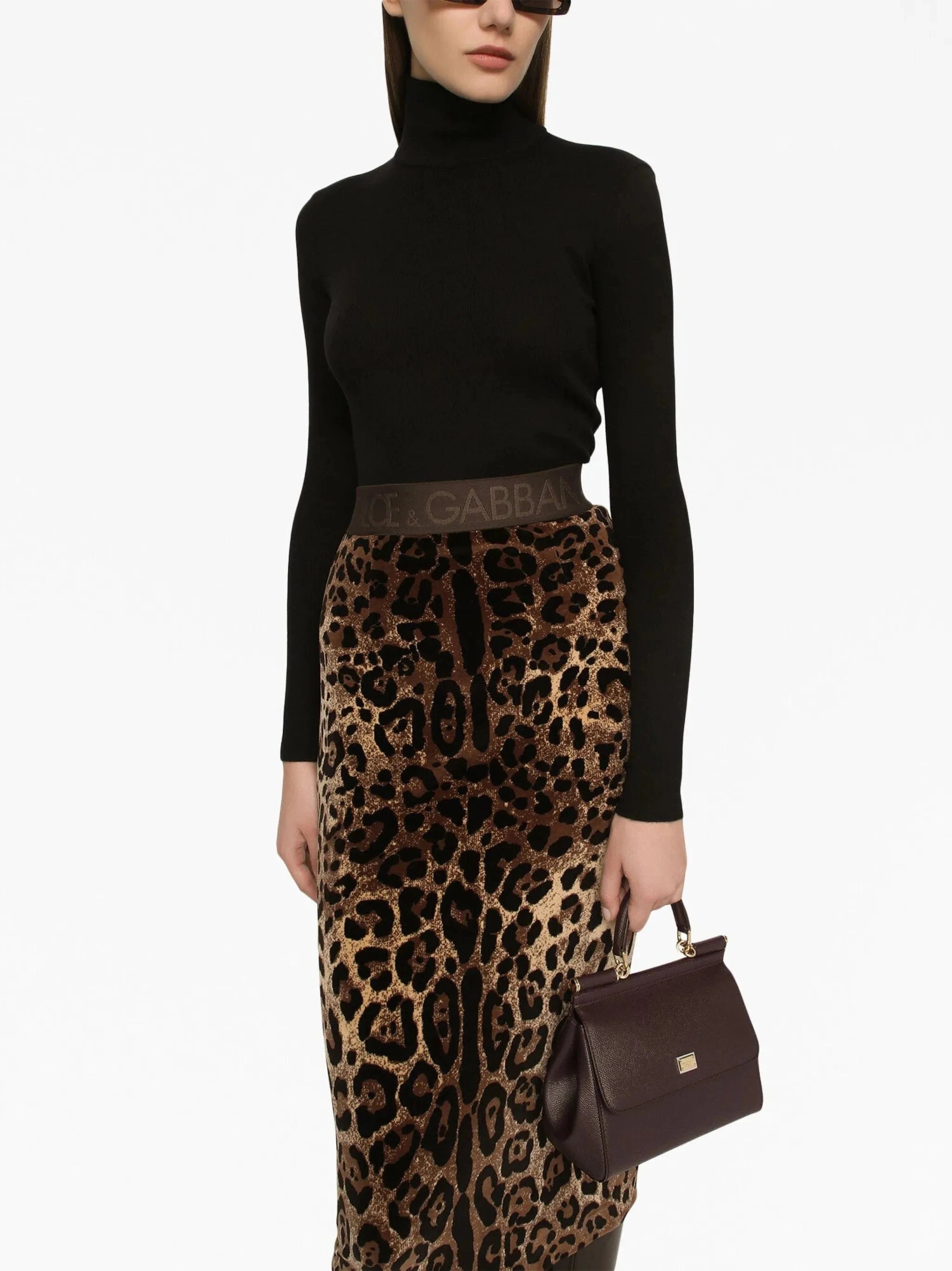 Dolce & Gabbana Black Cashmere Turtle-Neck Sweater