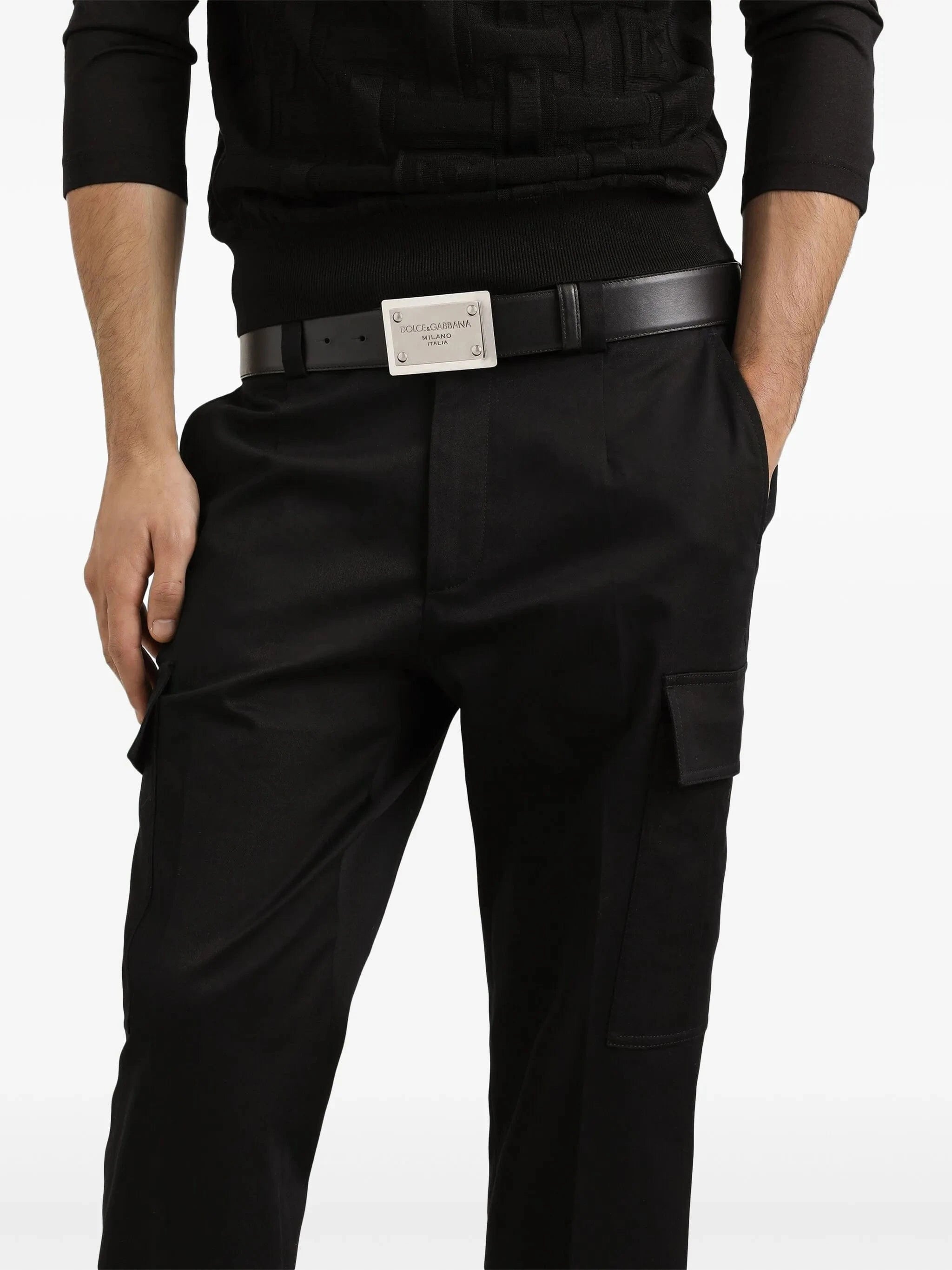 Dolce & Gabbana Black Cotton Cargo Pants