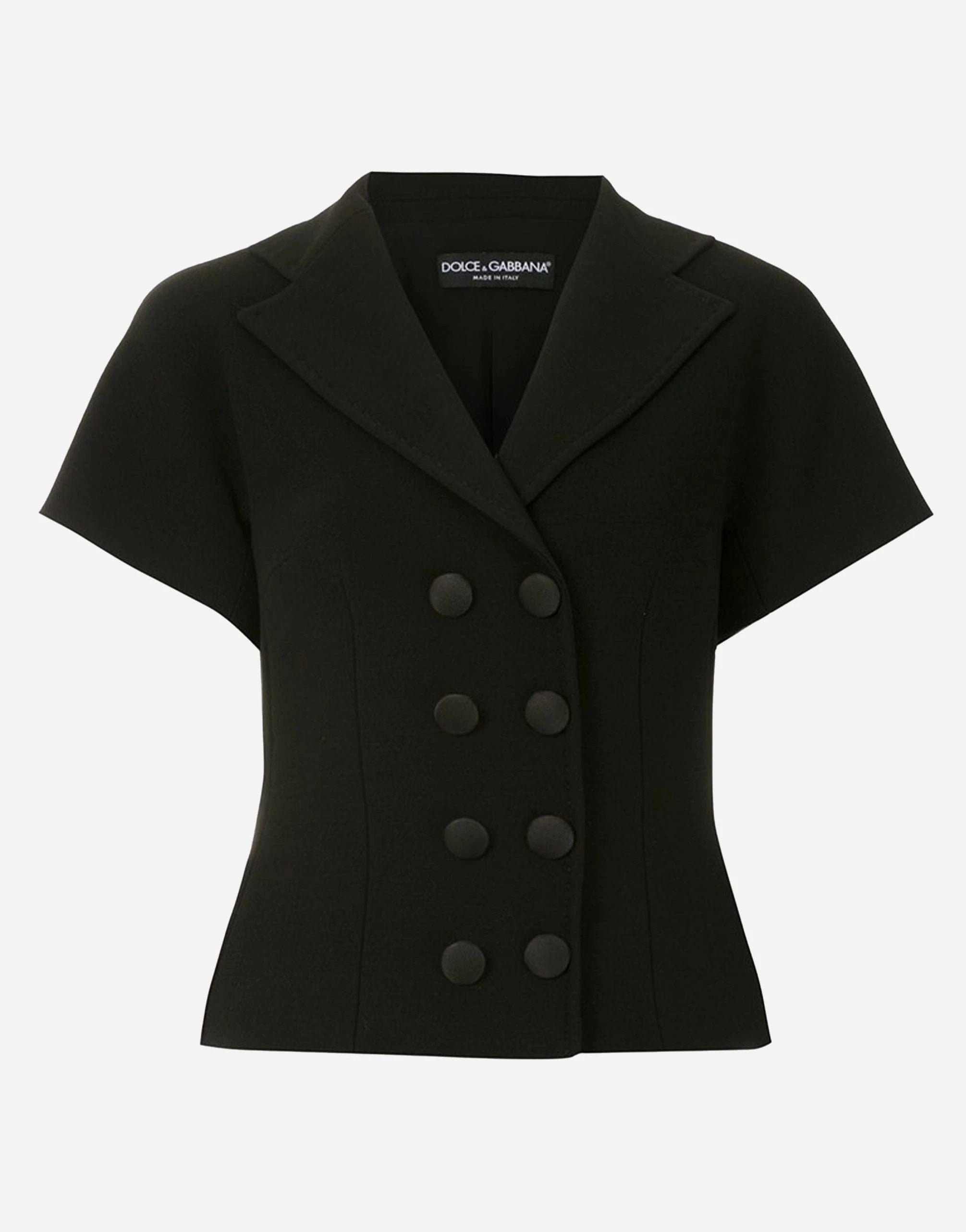 Dolce & Gabbana Black Cropped Double-Breasted Jacket Dolce & Gabbana Black Cropped Double-Breasted Jacket