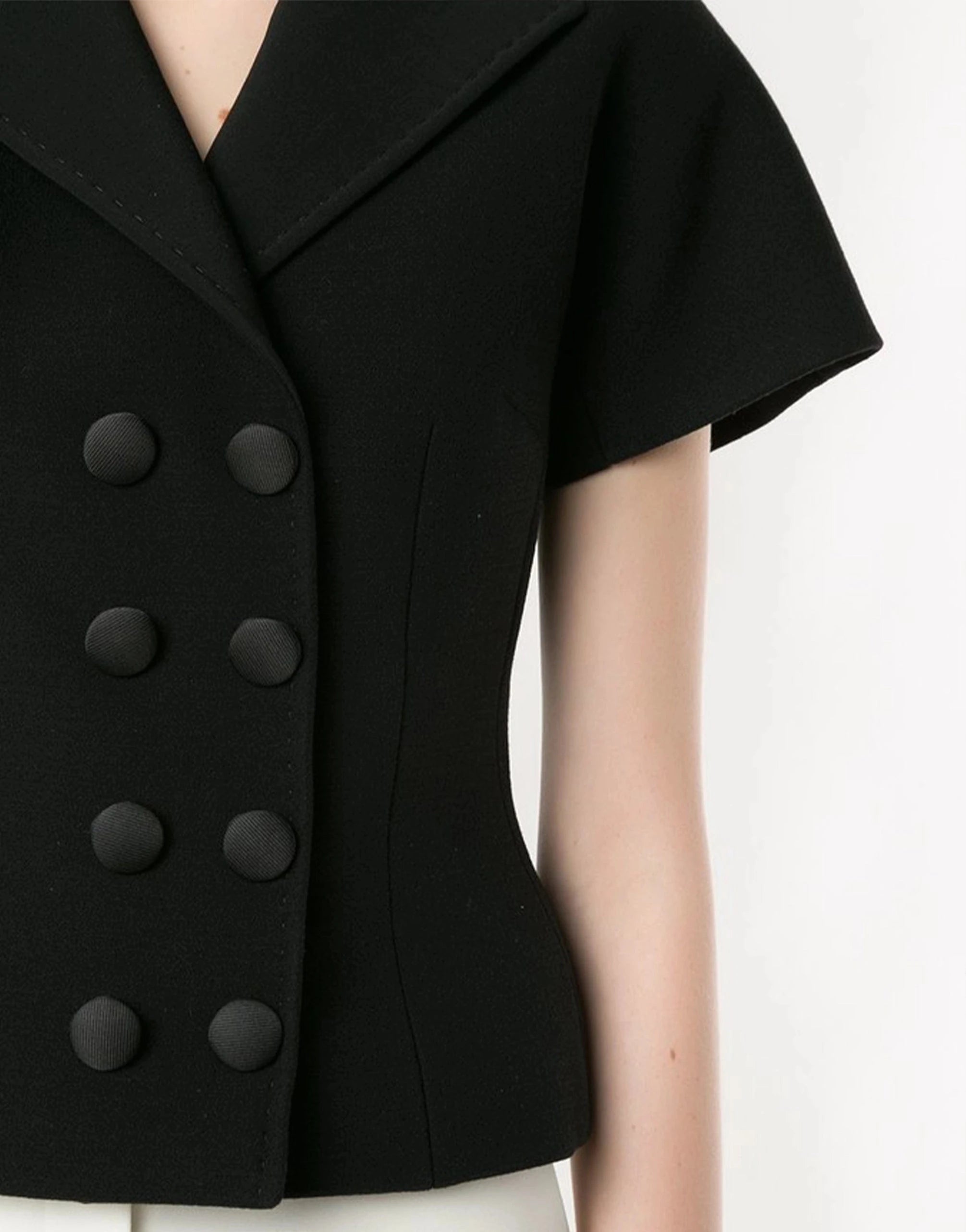 Dolce & Gabbana Black Cropped Double-Breasted Jacket Dolce & Gabbana Black Cropped Double-Breasted Jacket