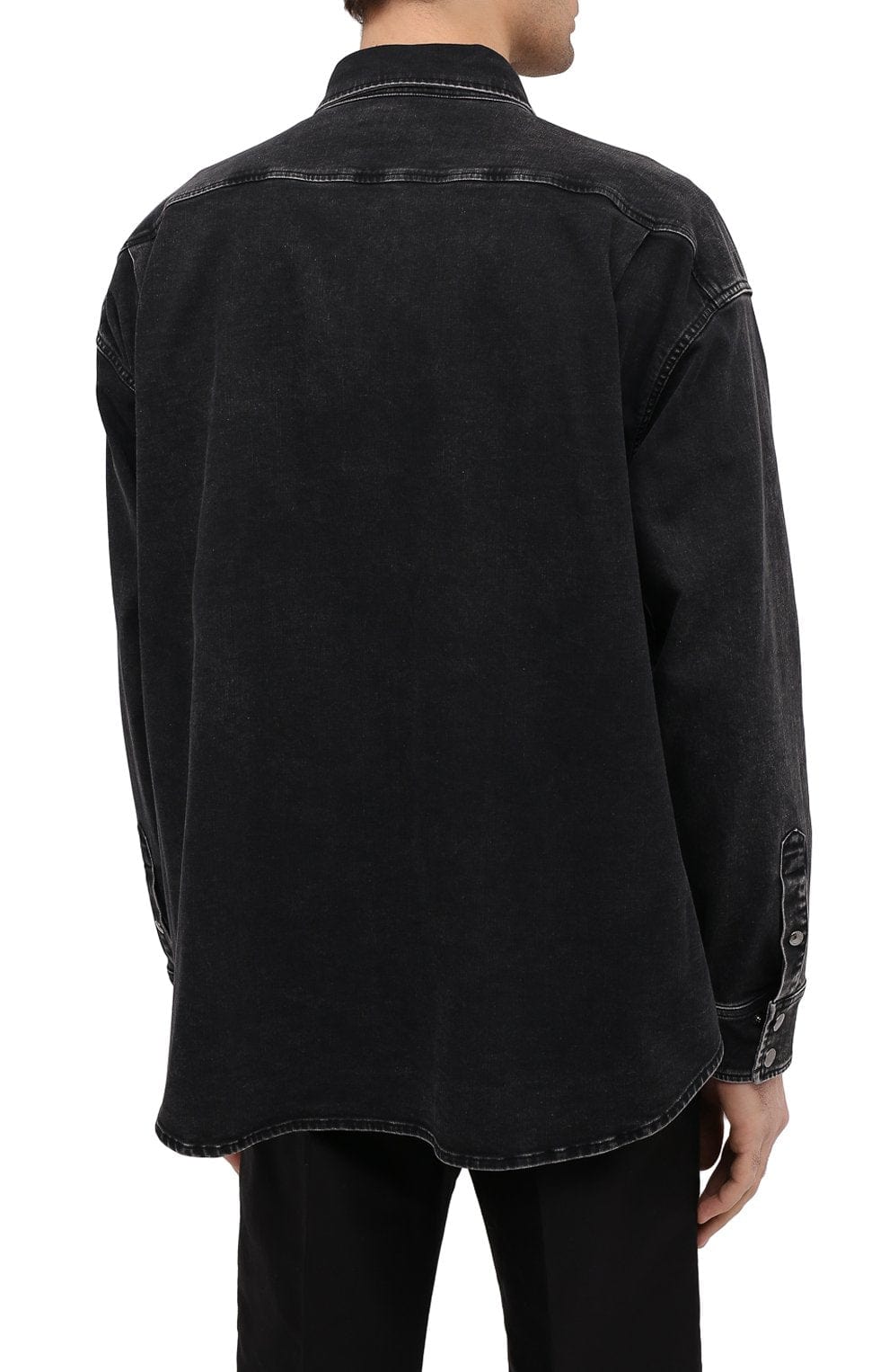 Dolce & Gabbana Black Denim Logo Shirt