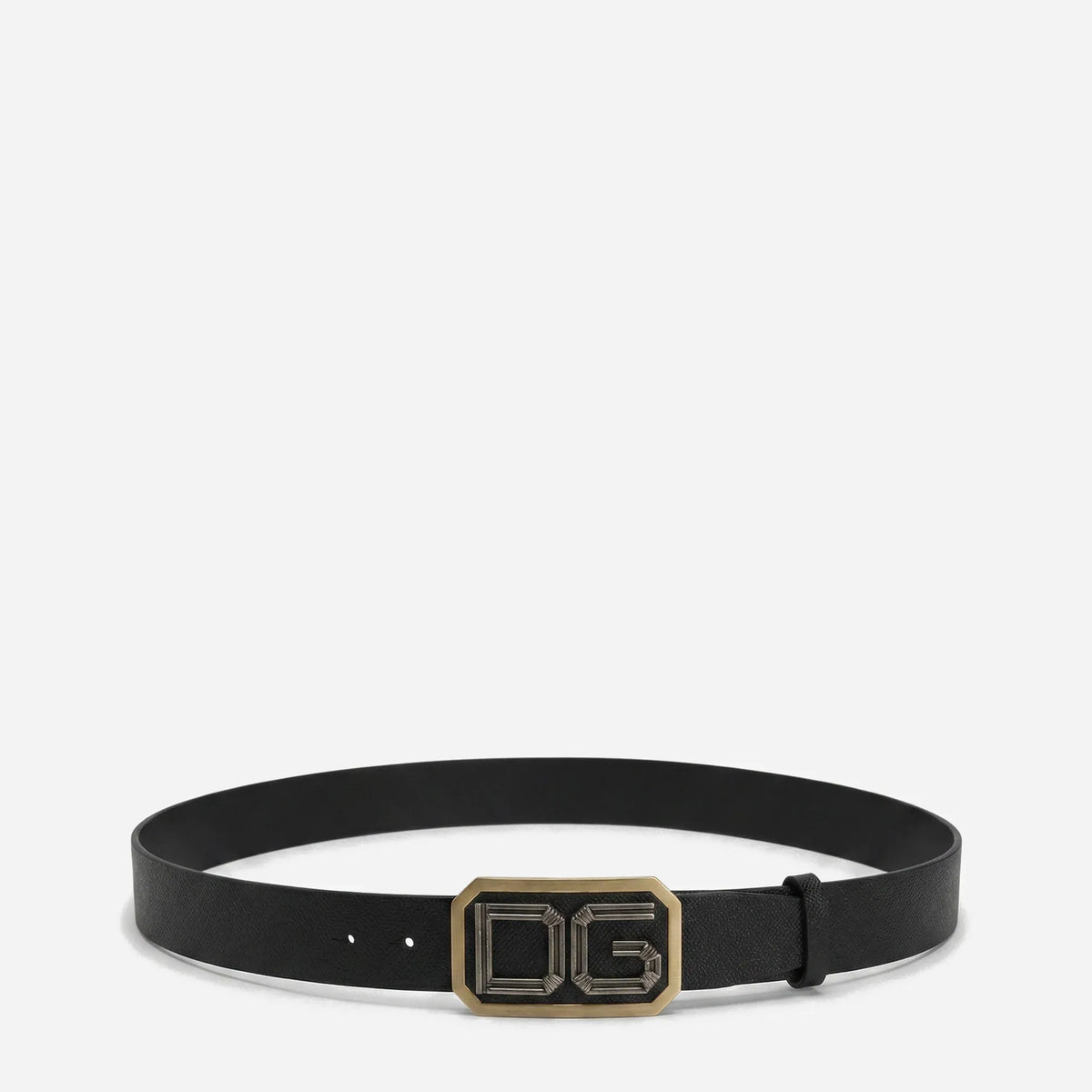 Dolce & Gabbana Black DG Logo Leather Belt | Sendegaro LB