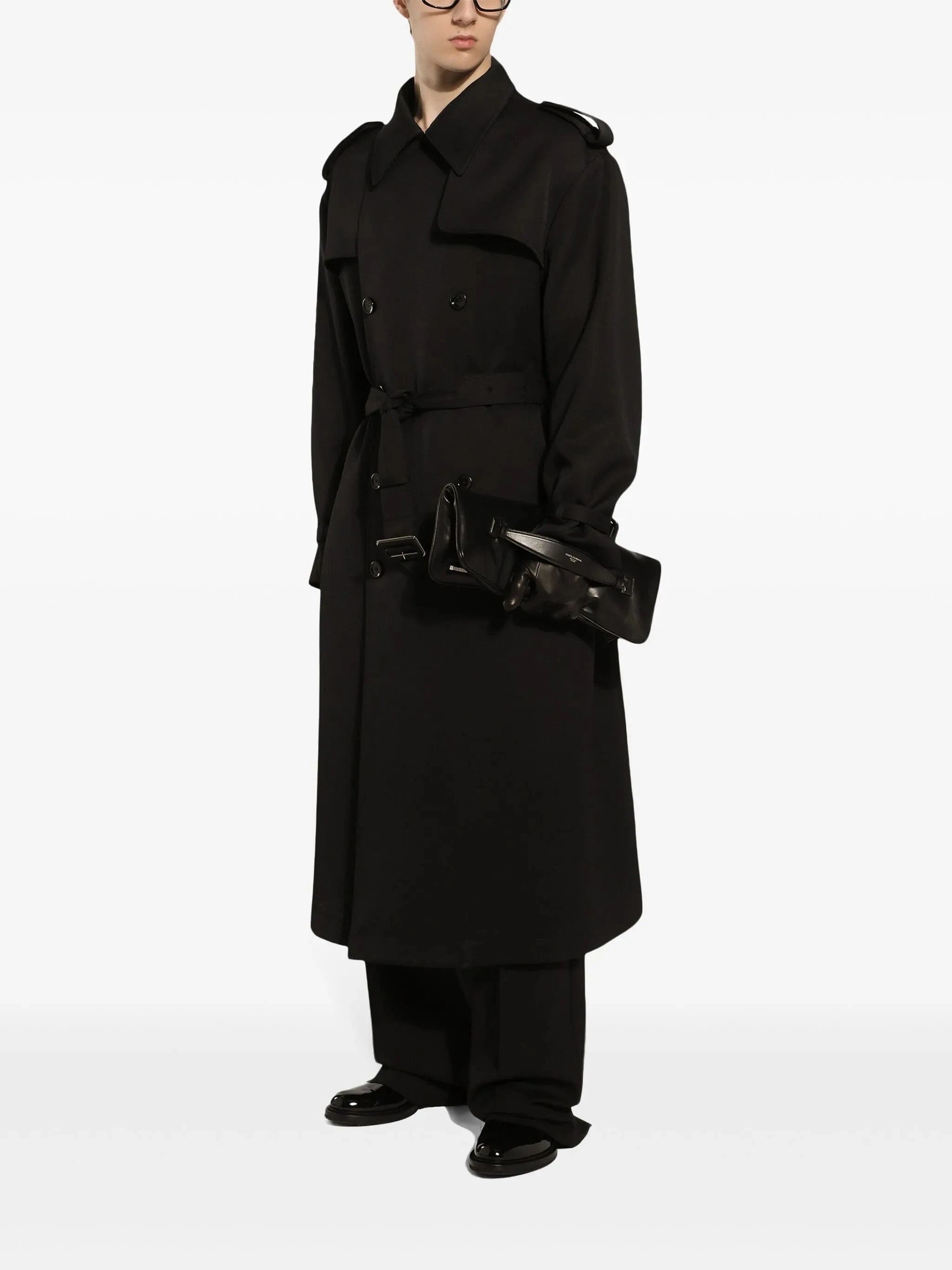 Dolce & Gabbana Black Double-Breasted Wool Coat