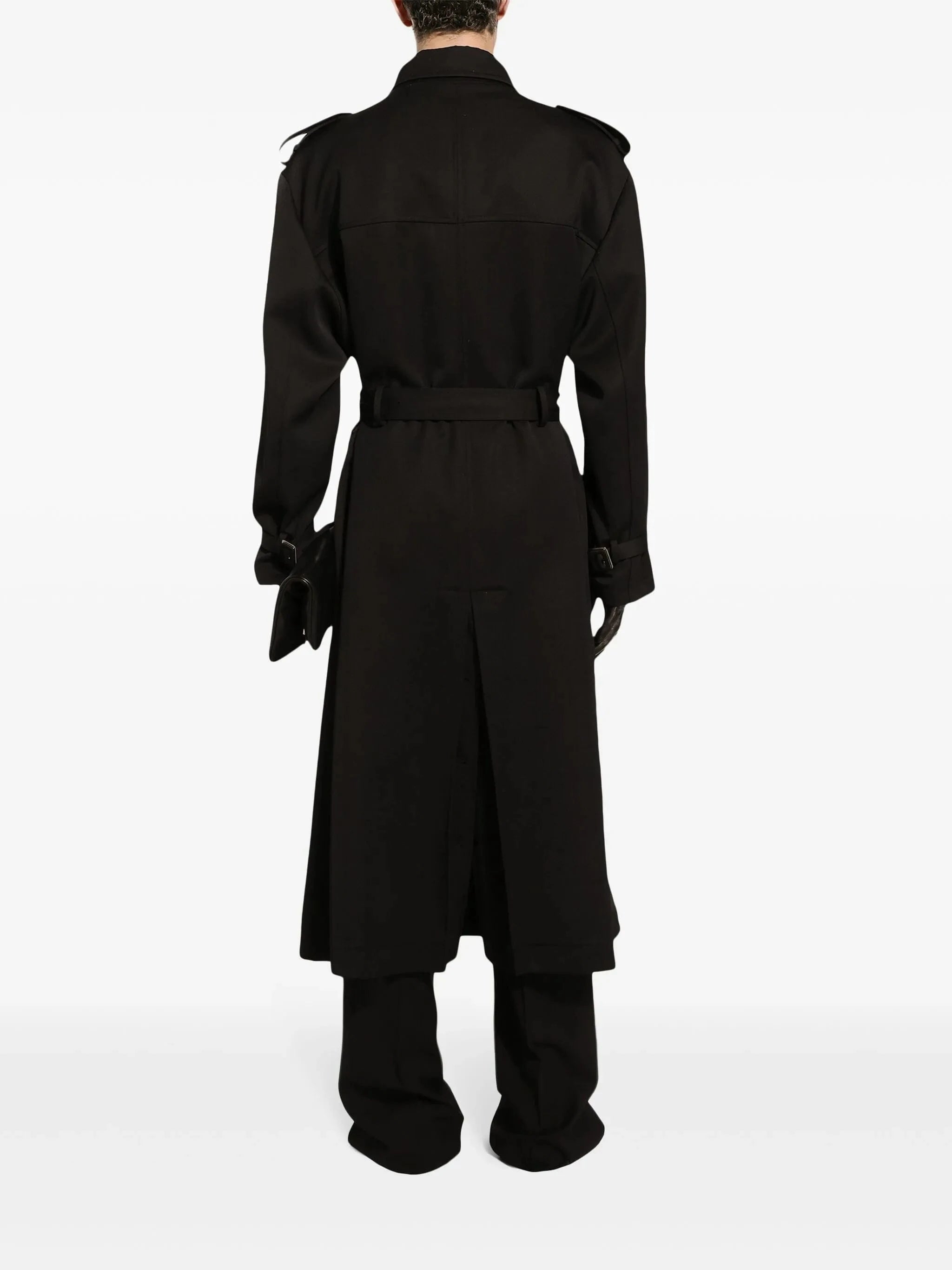 Dolce & Gabbana Black Double-Breasted Wool Coat