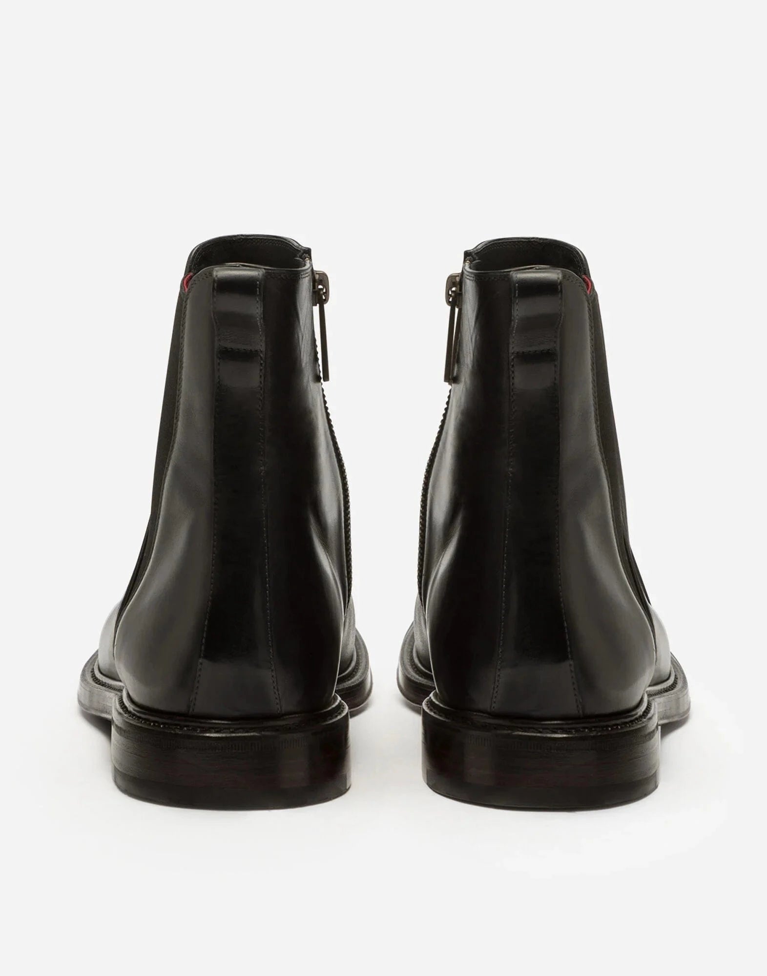 Dolce & Gabbana Black Hand-Painted Leather Chelsea Boots