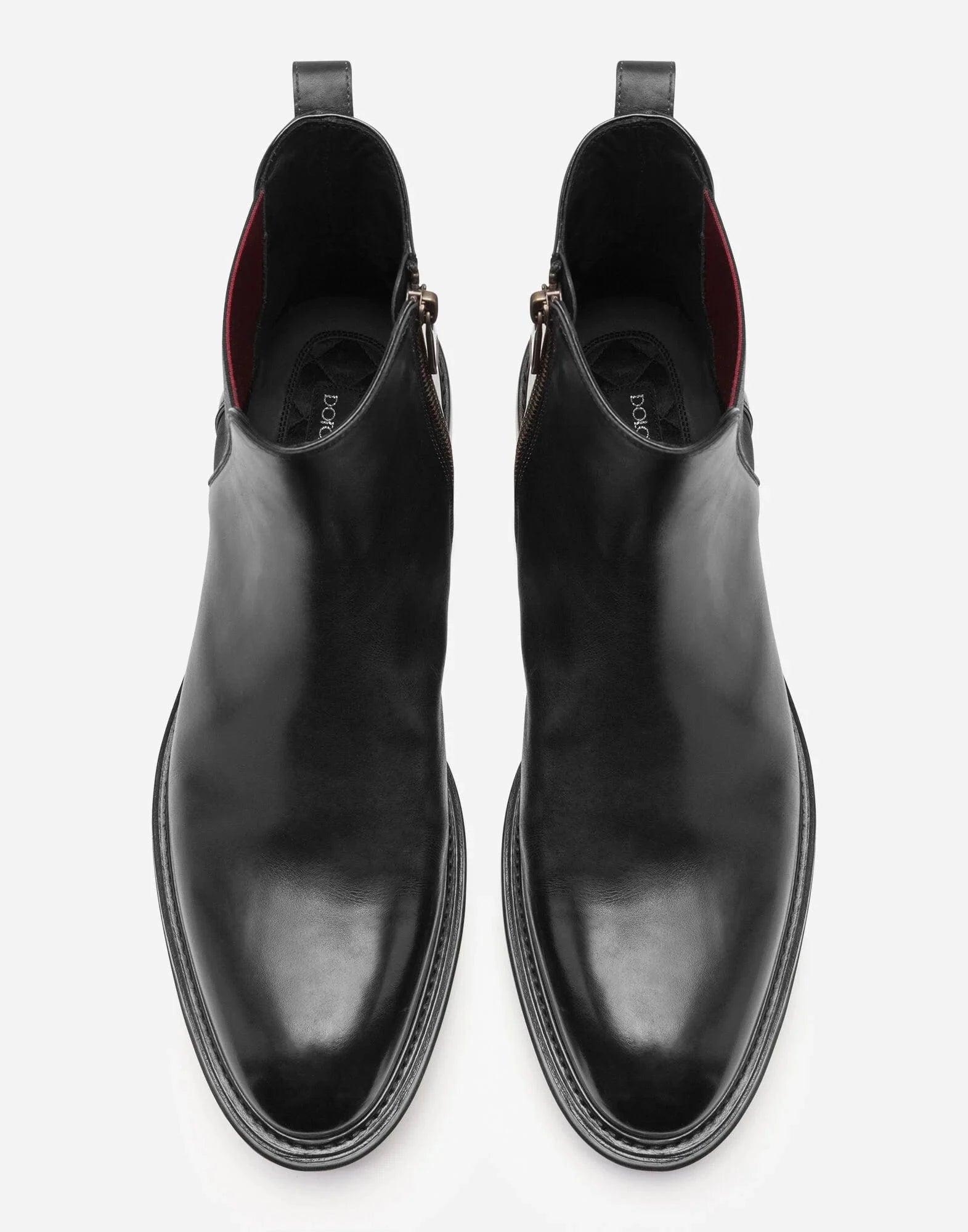 Dolce & Gabbana Black Hand-Painted Leather Chelsea Boots