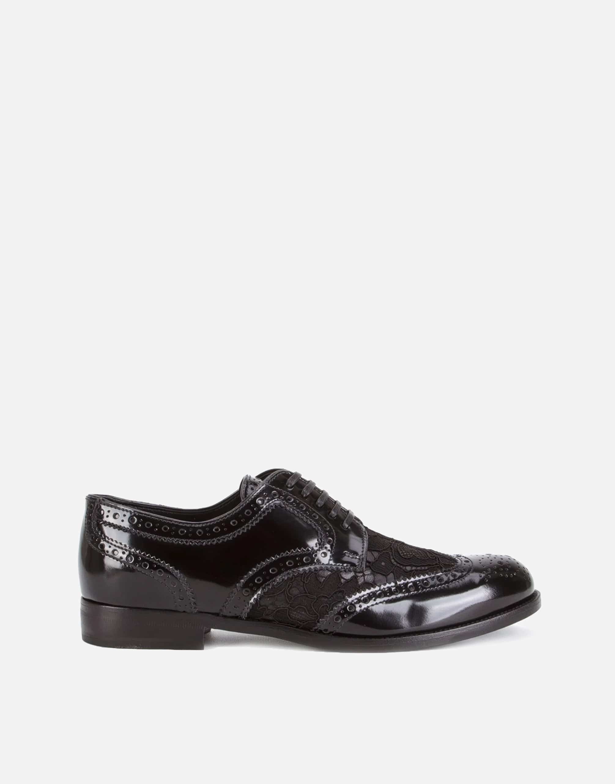 Dolce & Gabbana Black Lace Detail Derby Shoes