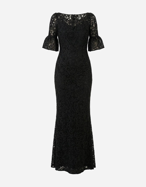 Dolce & Gabbana Black Lace Floor-Length Evening Gown