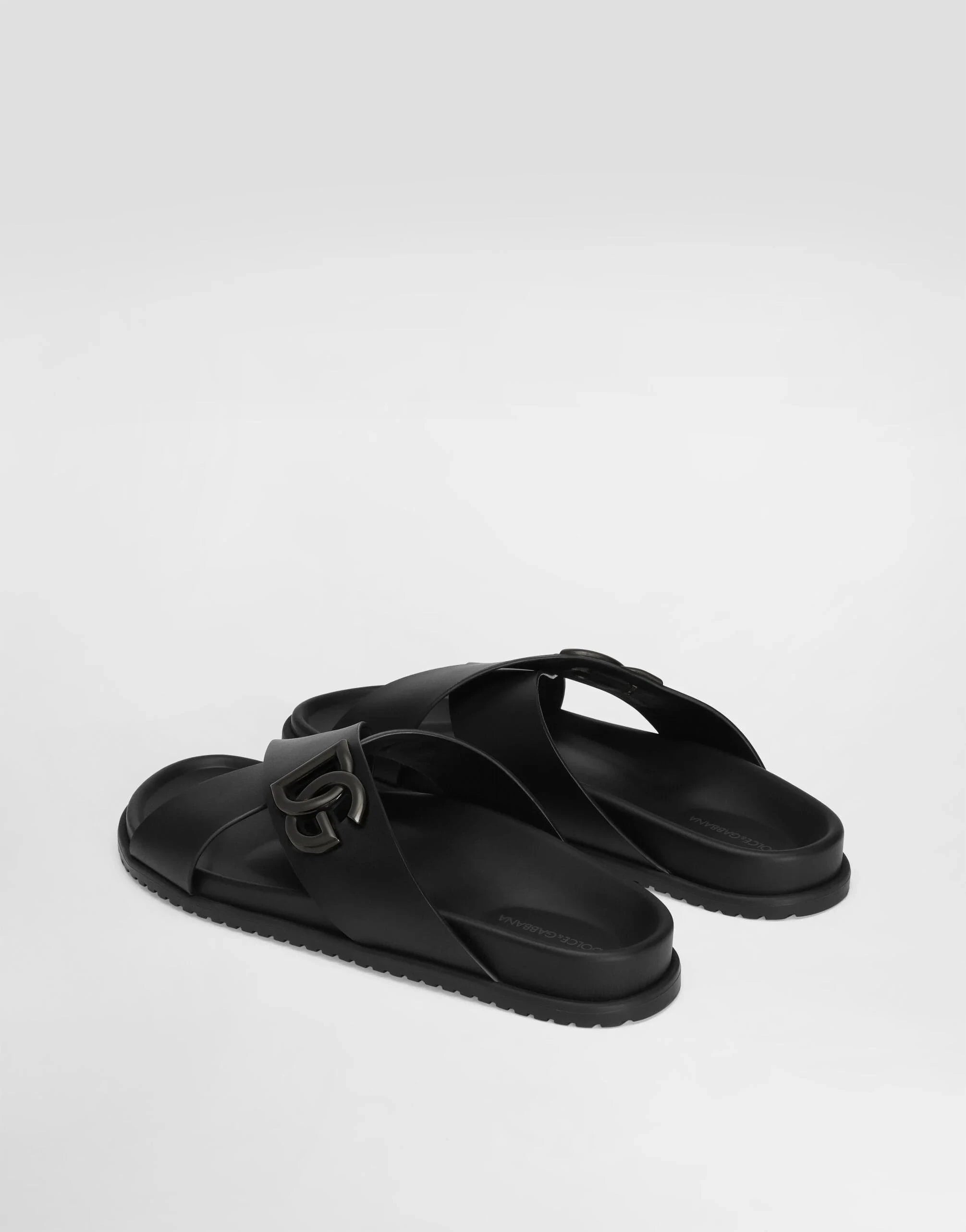 Dolce & Gabbana Black Leather Sandals