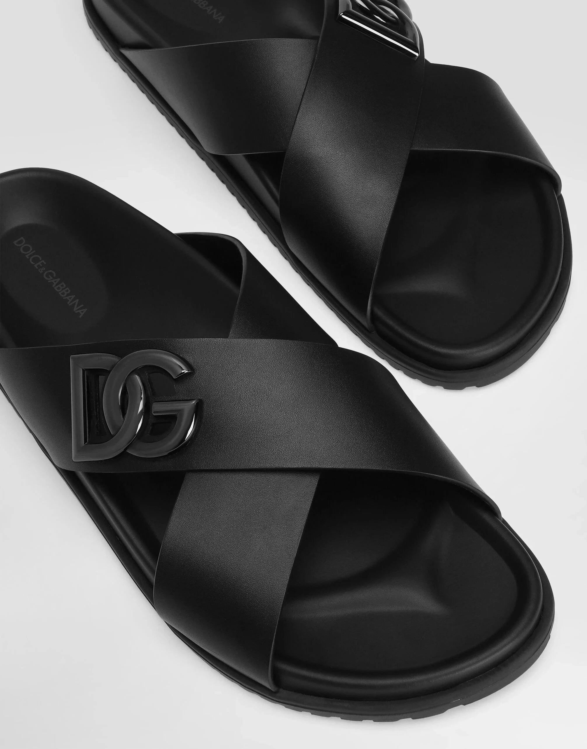 Dolce & Gabbana Black Leather Sandals