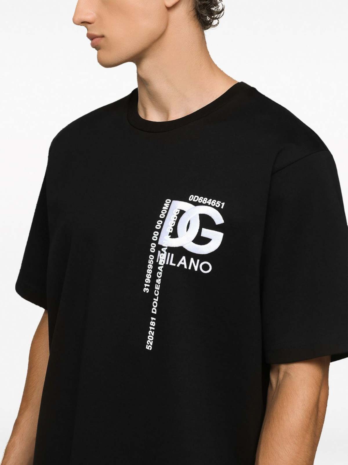 Dolce & Gabbana Black Logo-Embroidered T-Shirt | Sendegaro KR