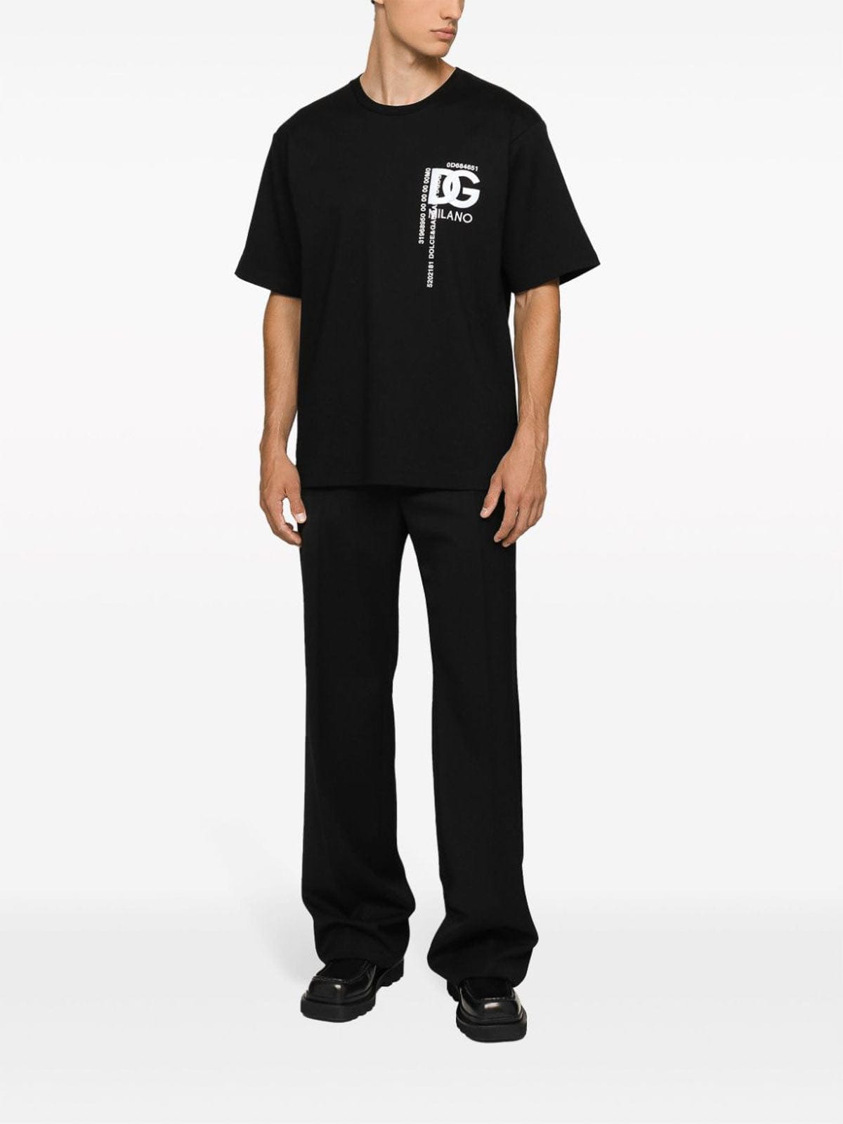 Dolce & Gabbana Black Logo-Embroidered T-Shirt | Sendegaro IT