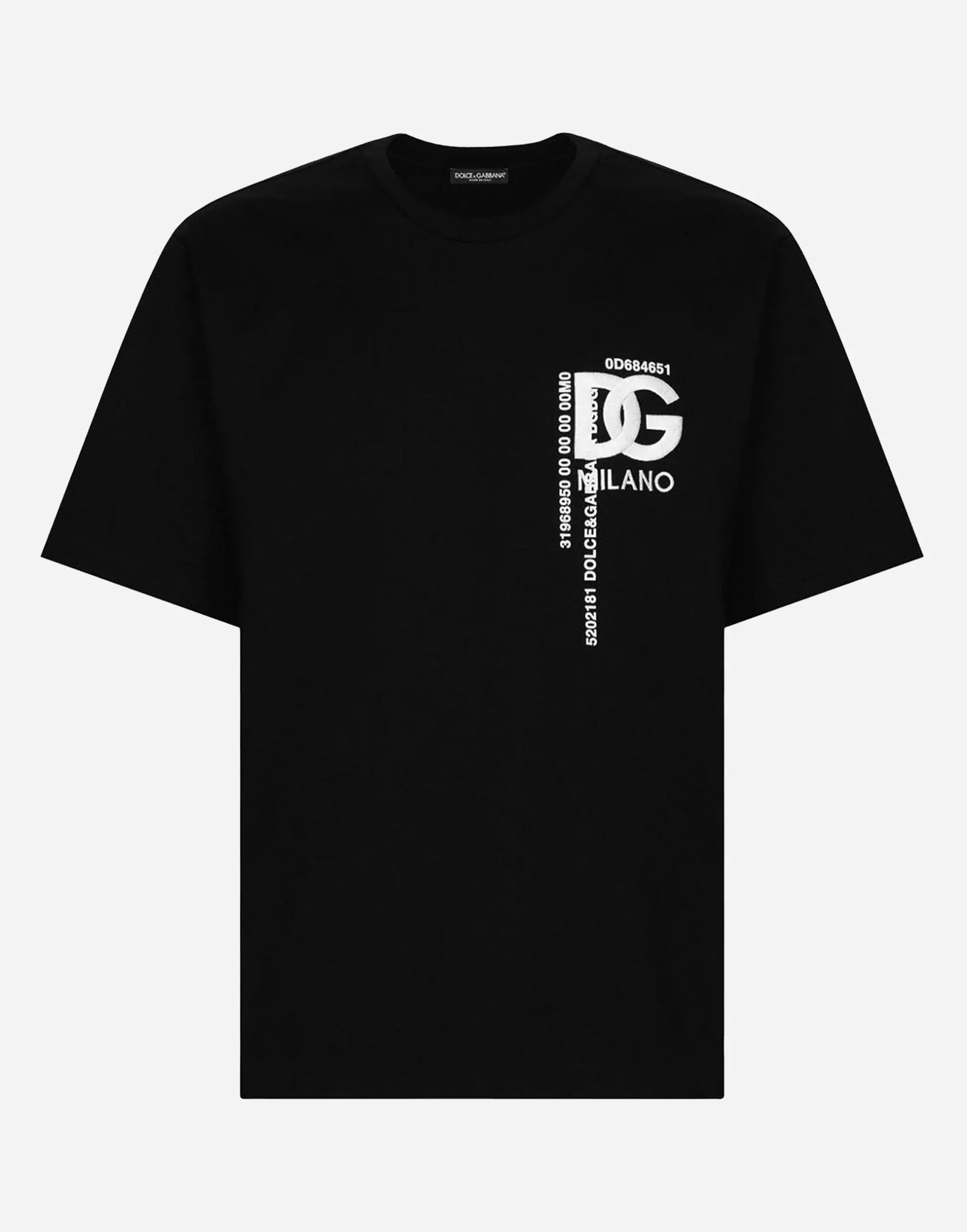 Dolce & Gabbana Black Logo-Embroidered T-Shirt