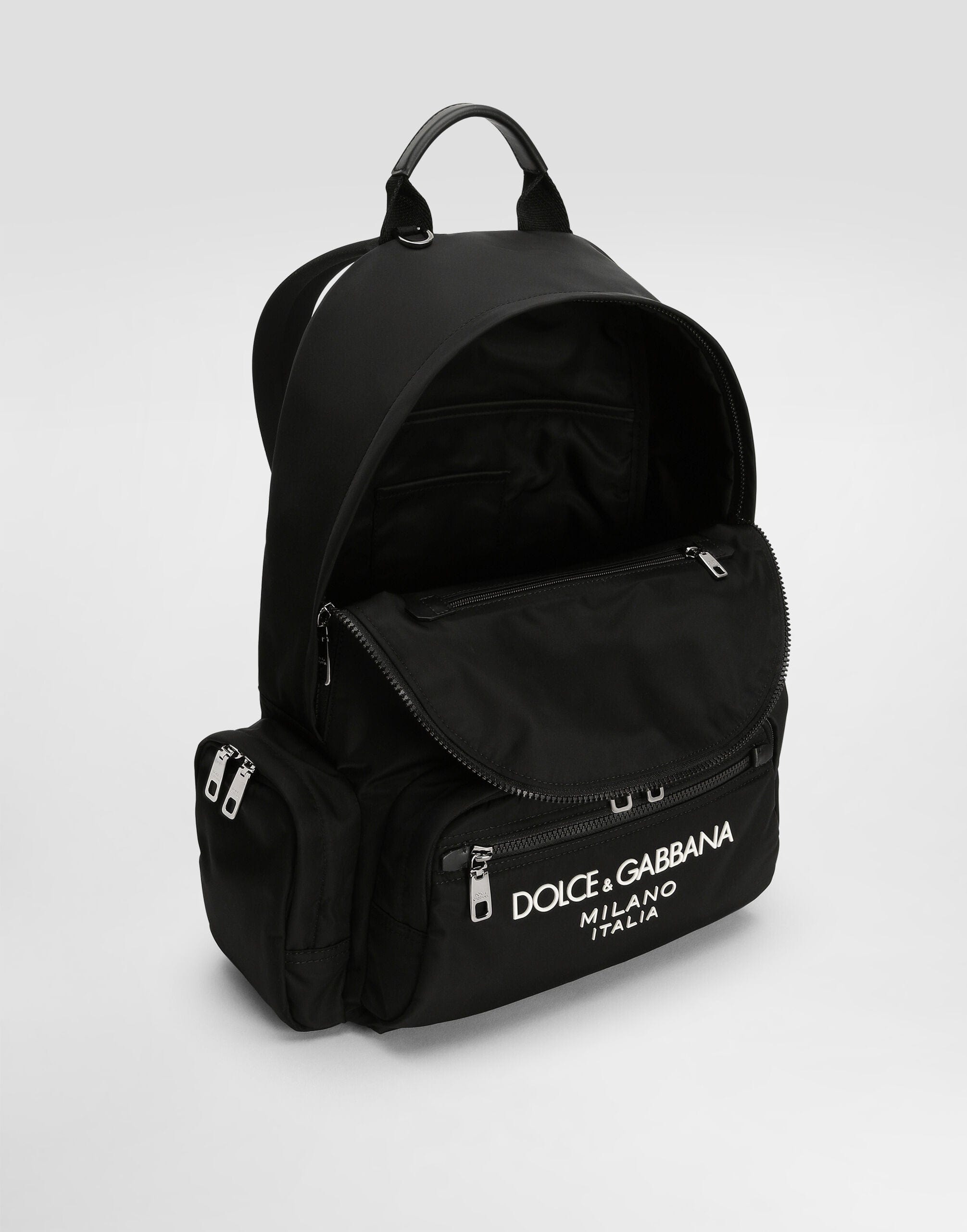 Dolce & Gabbana Black Logo Nylon Backpack