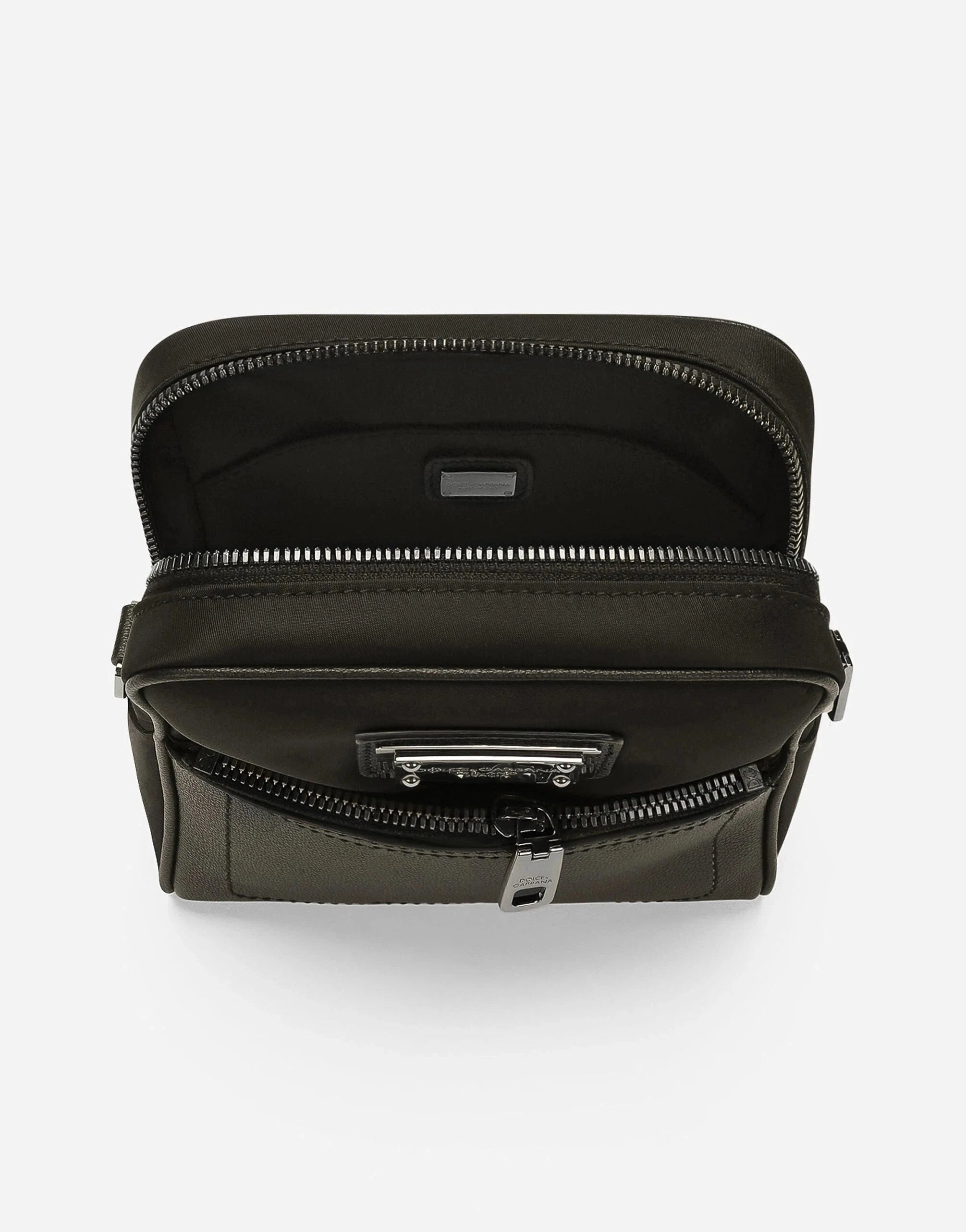 Dolce & Gabbana Black Logo-Plaque Crossbody Bag | Sendegaro UK