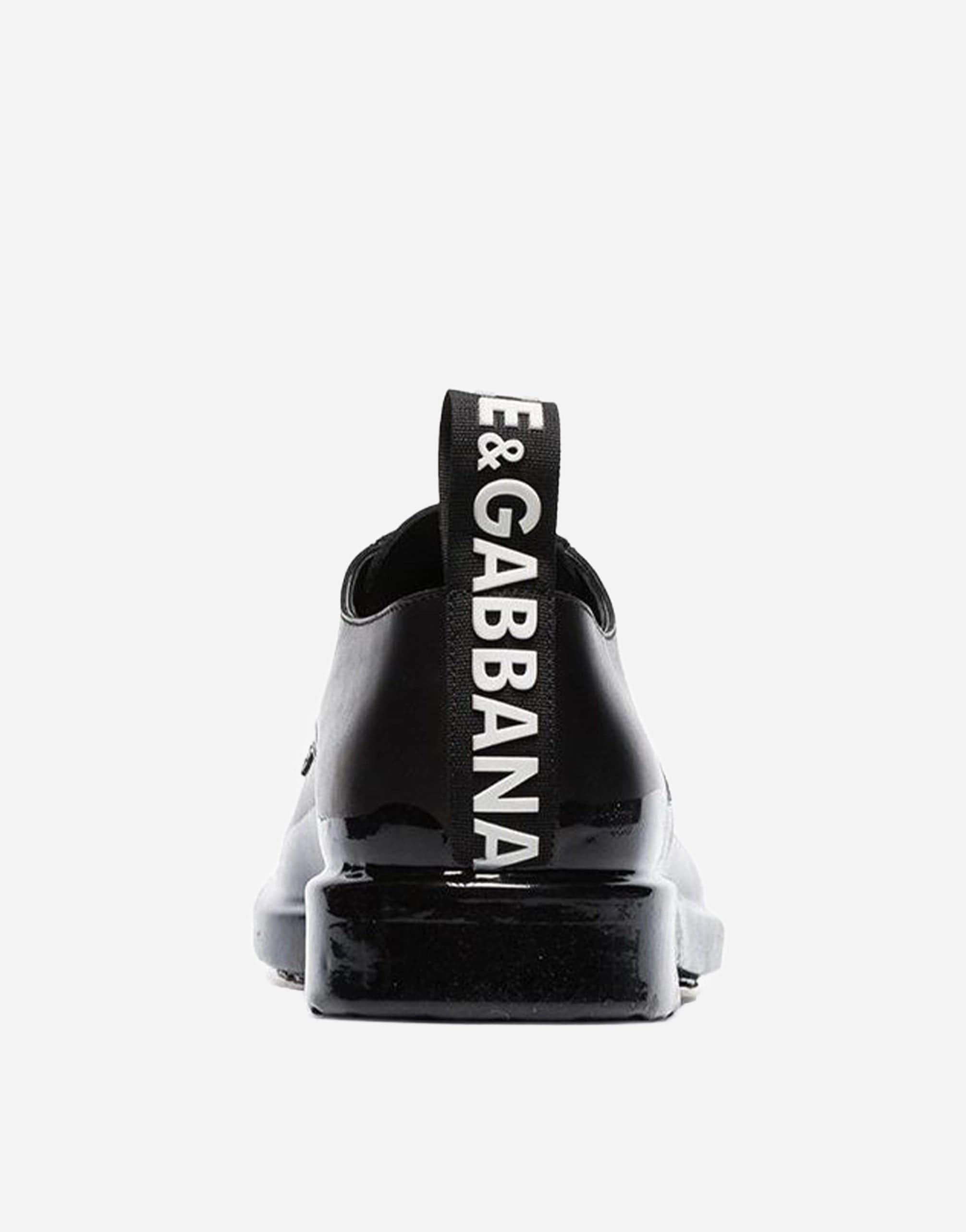 Dolce & Gabbana Black Logo Tab Leather Derby Shoes