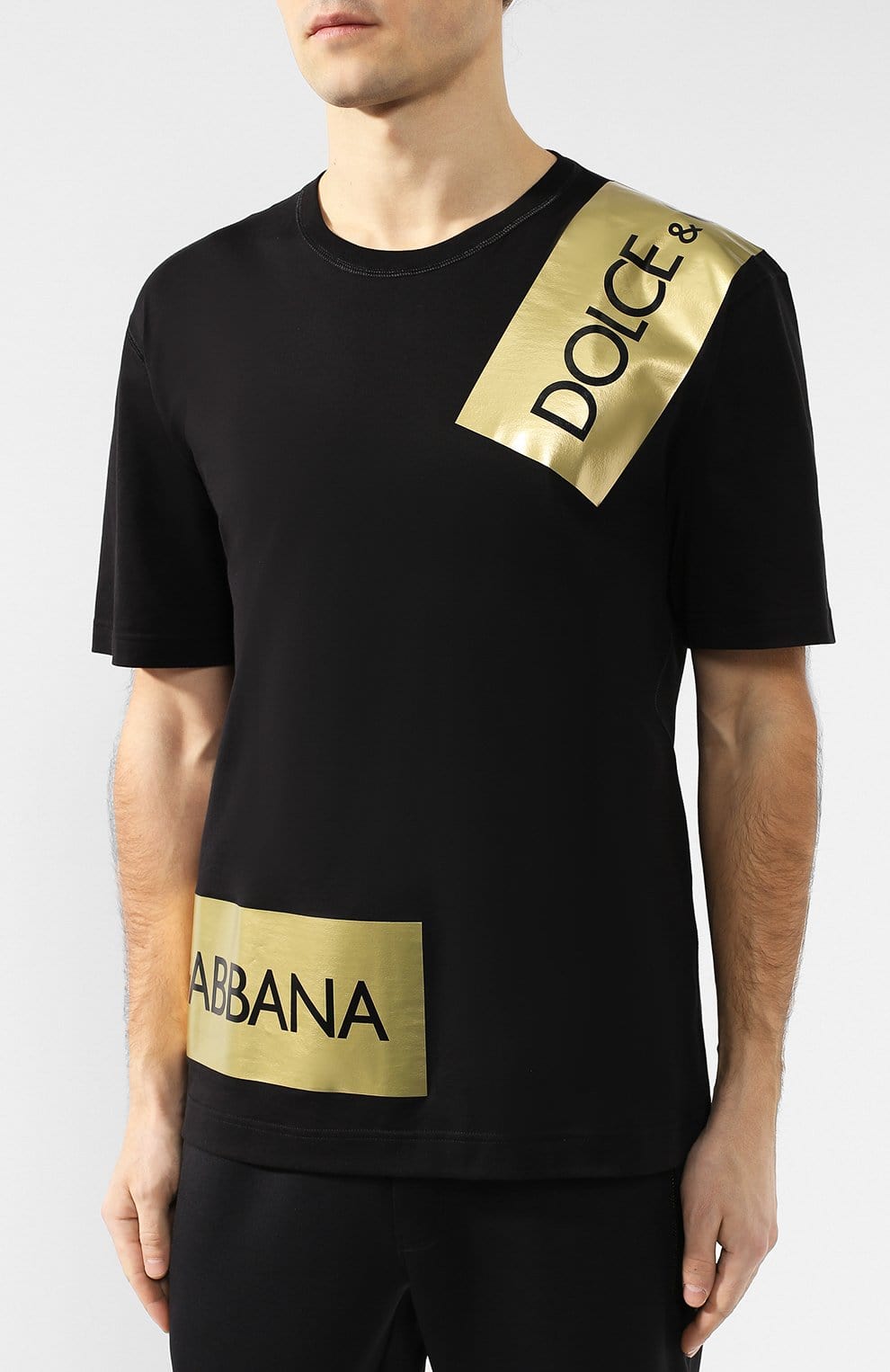 Dolce & Gabbana Black Logo Tape T-Shirt | Sendegaro LB