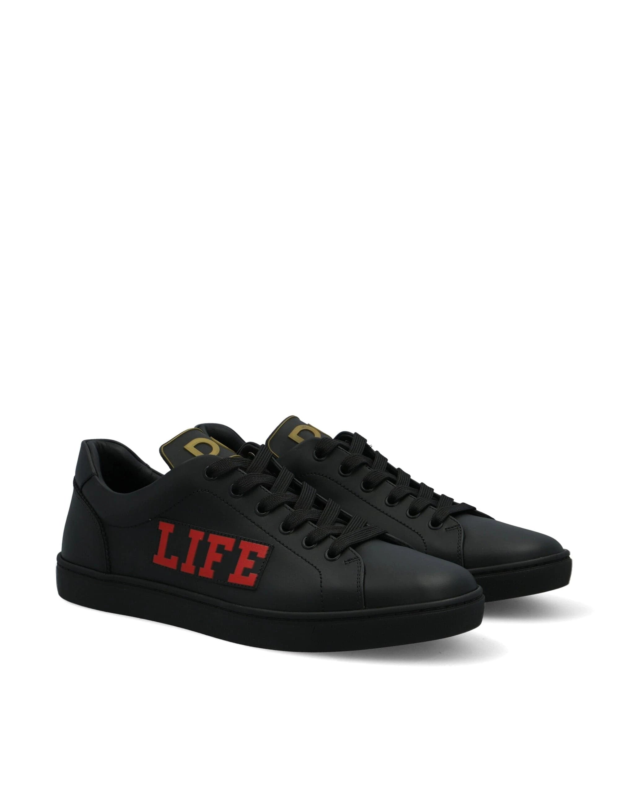 Dolce & Gabbana Black Low-Top Leather Sneakers