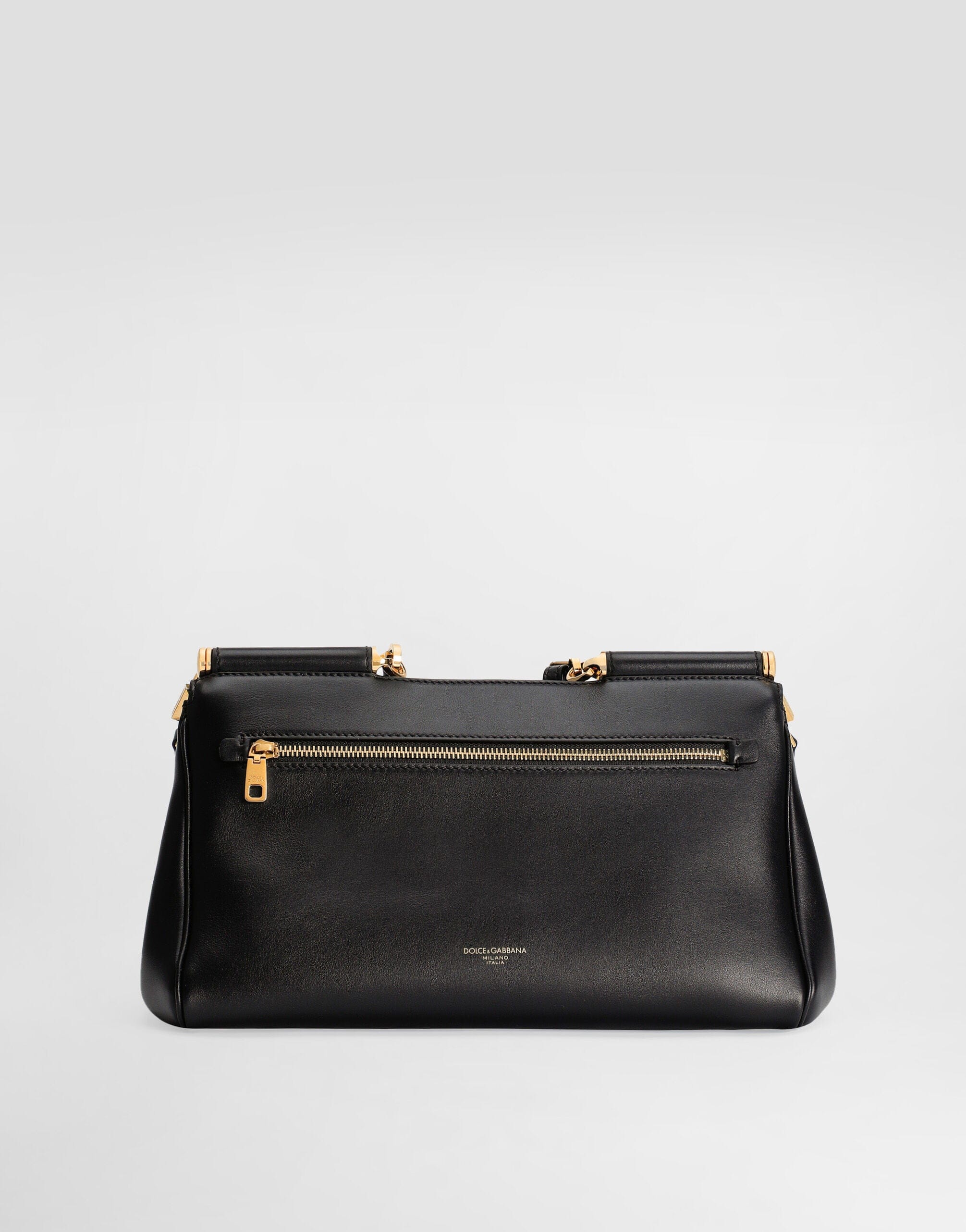 Dolce & Gabbana Black Medium My Sicily Leather Handbag
