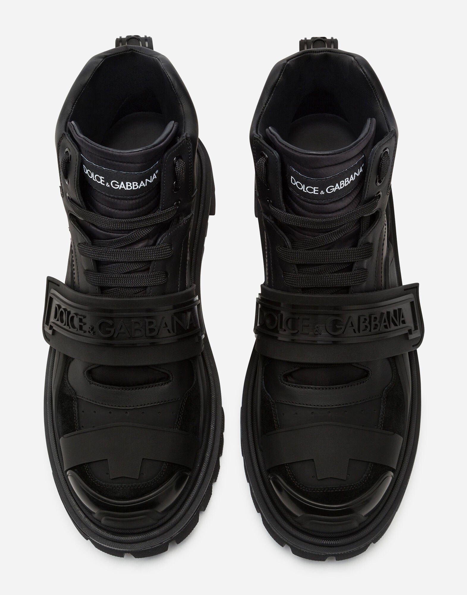 Dolce & Gabbana Black Mixed Material Trekking Boots | Sendegaro ES