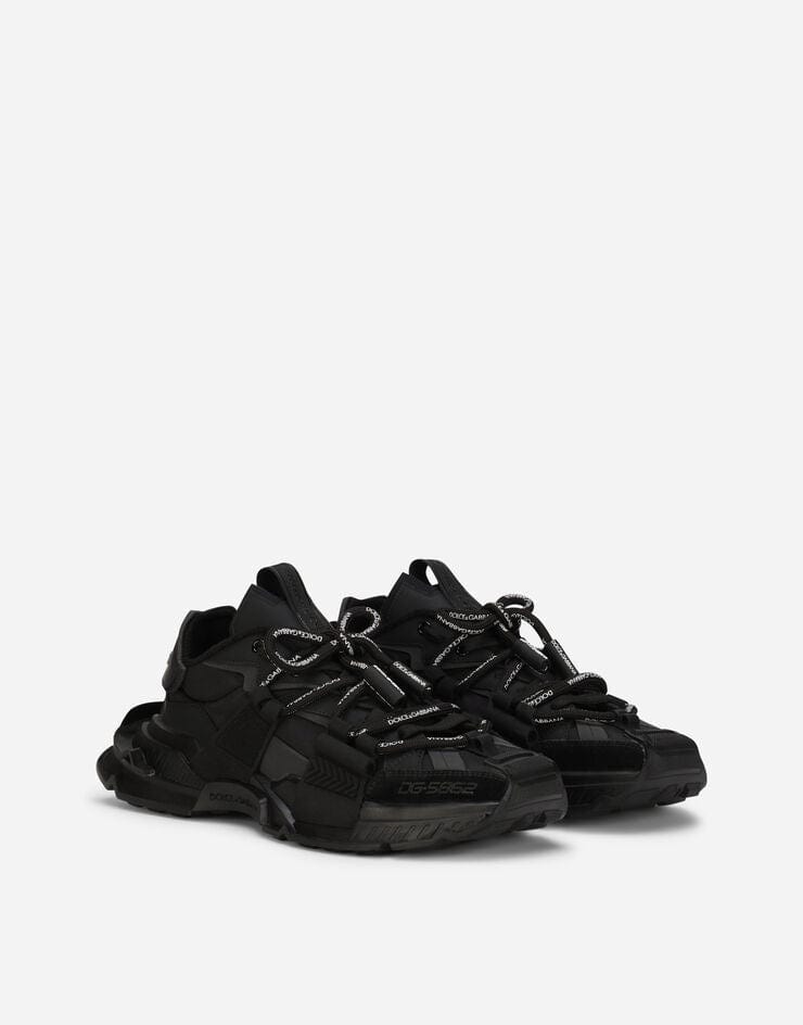 Dolce & Gabbana Black Mixed-Materials Space Sneakers