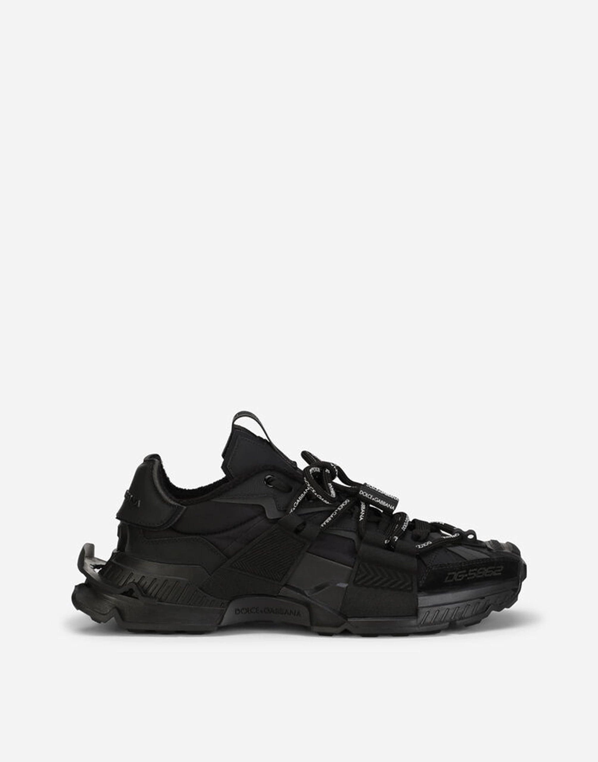 Dolce & Gabbana Black Mixed-Materials Space Sneakers