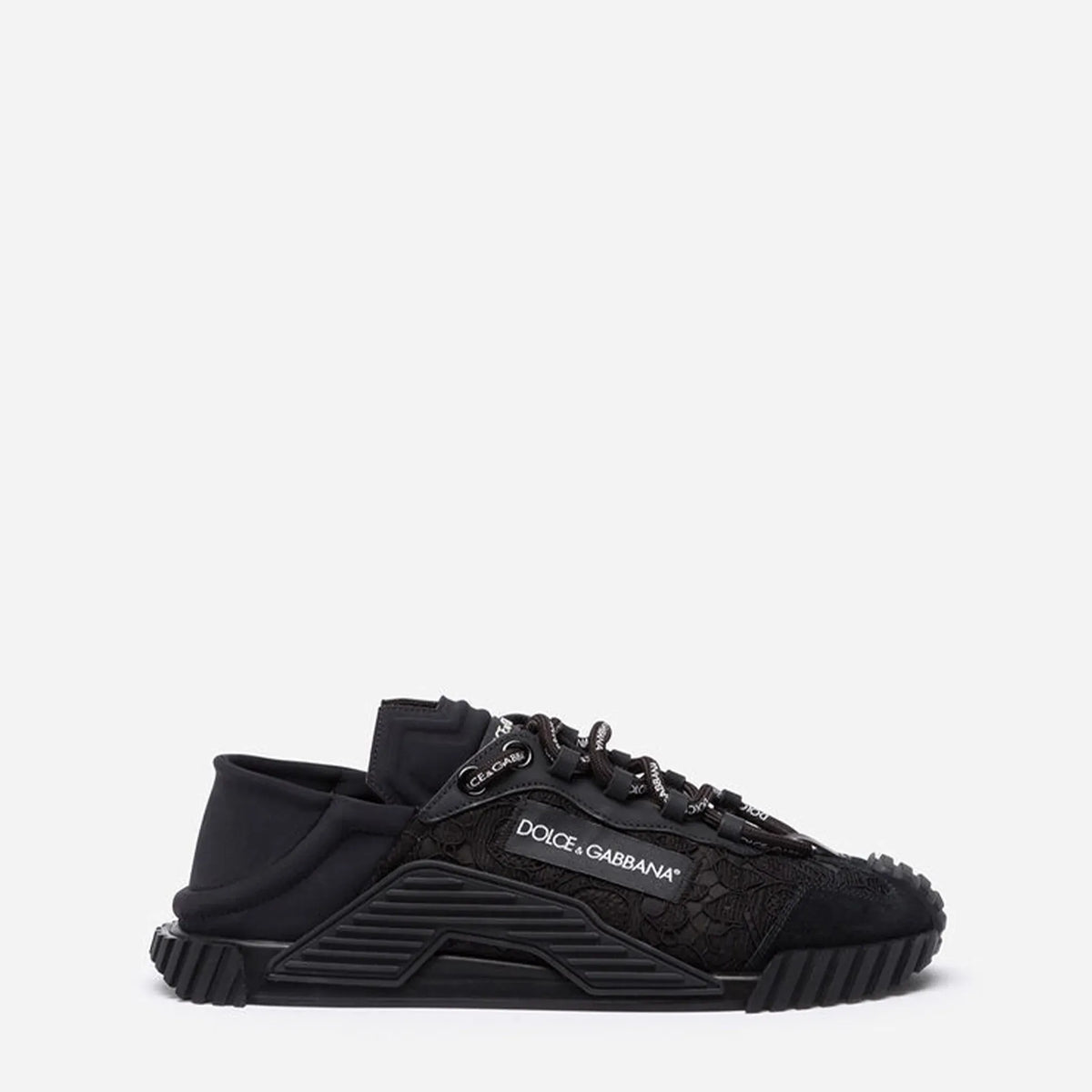 Dolce & Gabbana ブラック NS1 ミックス素材スニーカー | Sendegaro US
