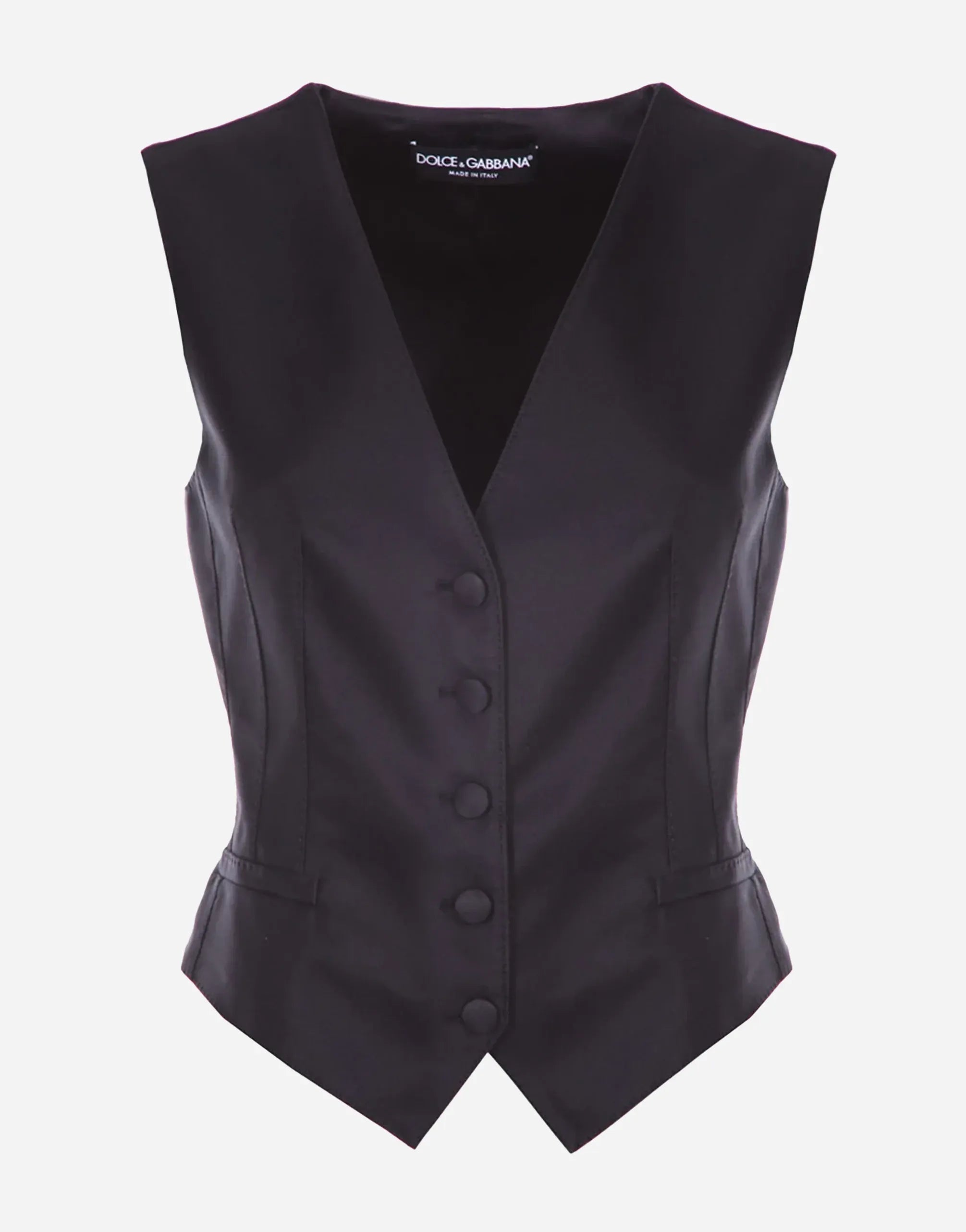 Dolce & Gabbana Black Silk Waistcoat
