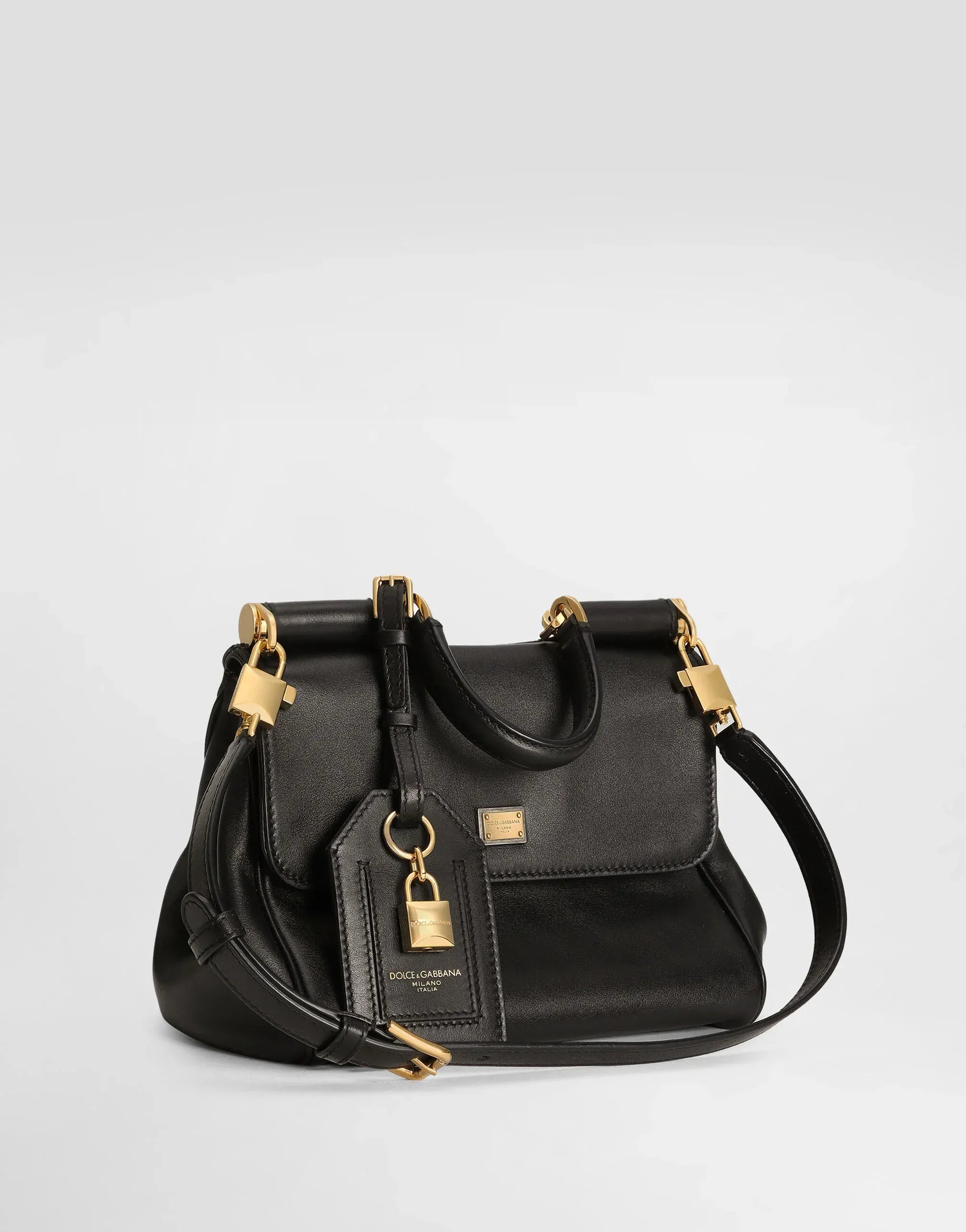 Dolce & Gabbana Black Small My Sicily Leather Handbag