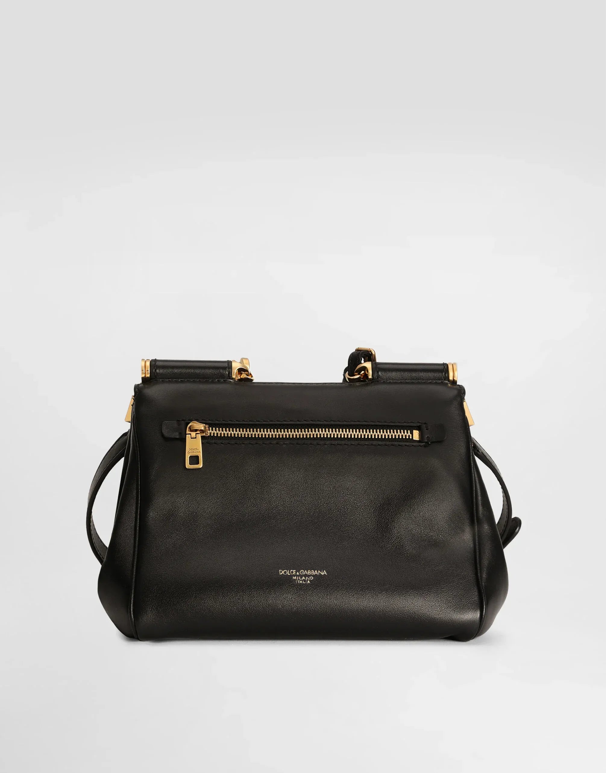 Dolce & Gabbana Black Small My Sicily Leather Handbag