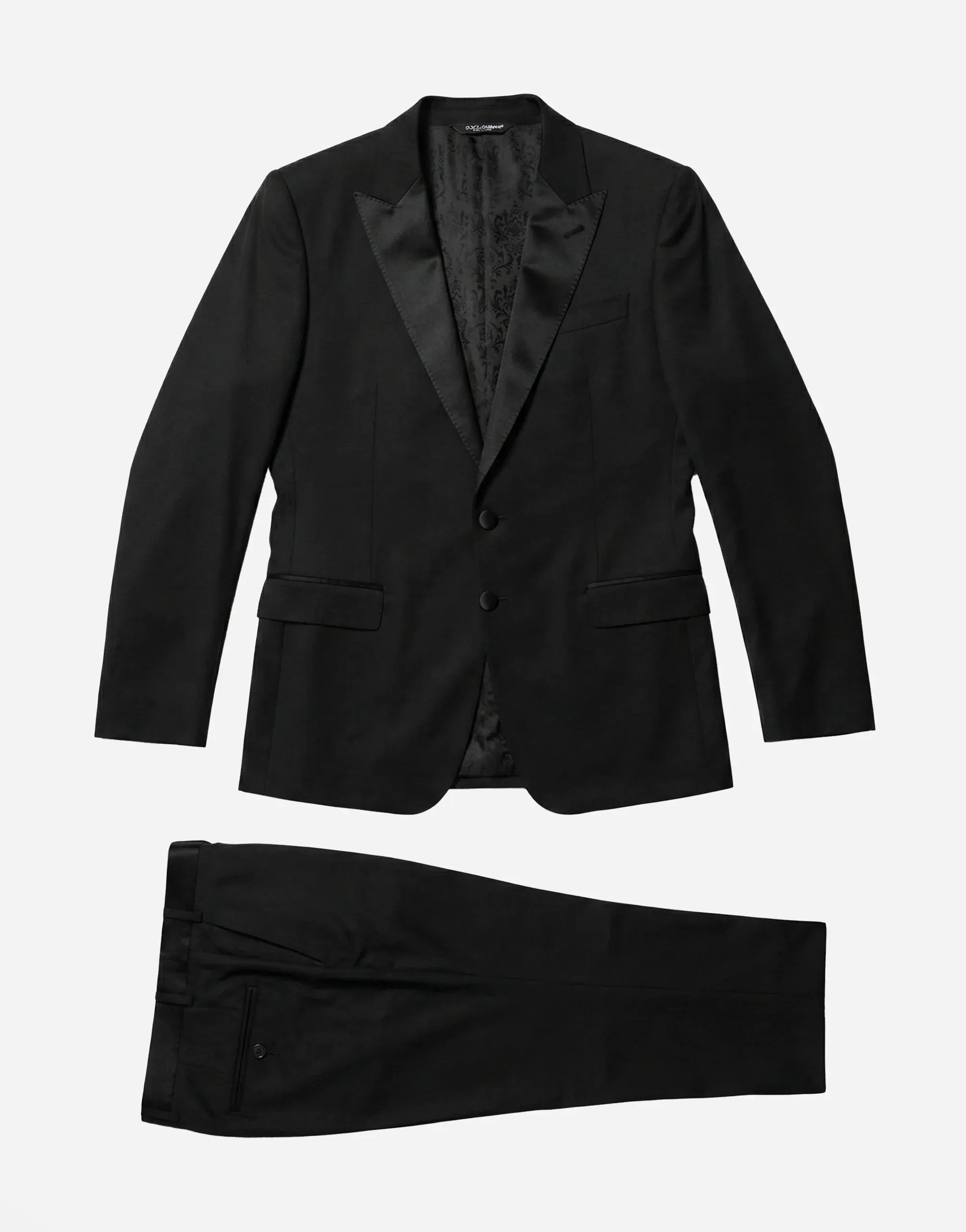 Dolce & Gabbana Black Two-Piece Wool Tailored Suit