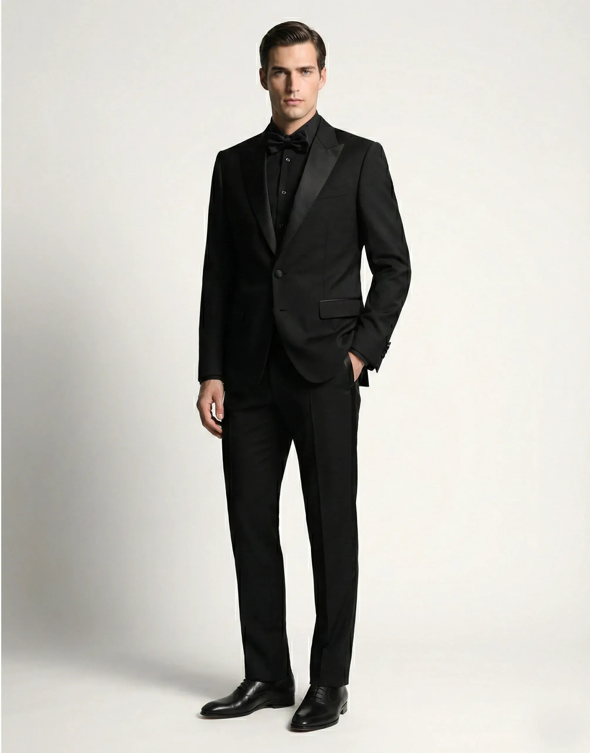 Dolce & Gabbana Black Two-Piece Wool Tailored Suit