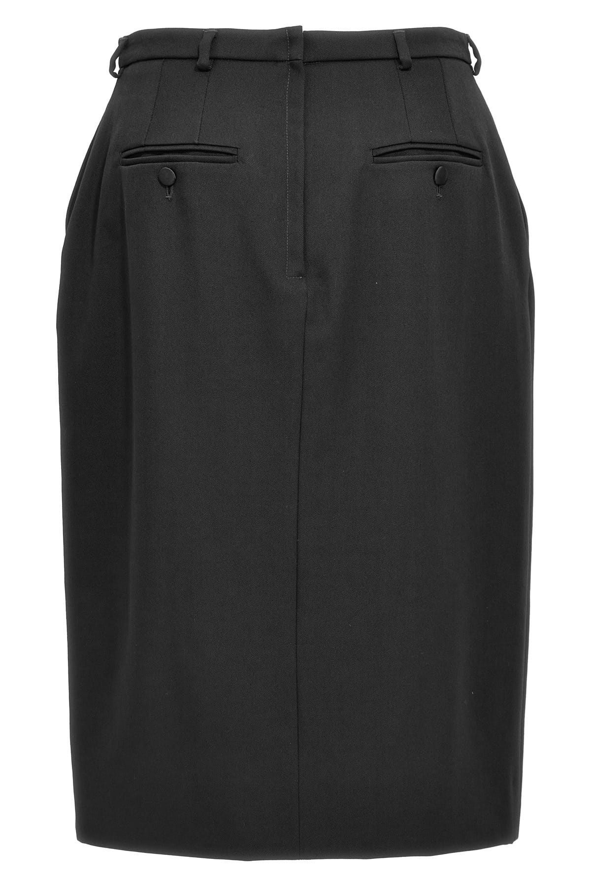 Dolce & Gabbana Dolce & Gabbana Black Wool Slit Skirt