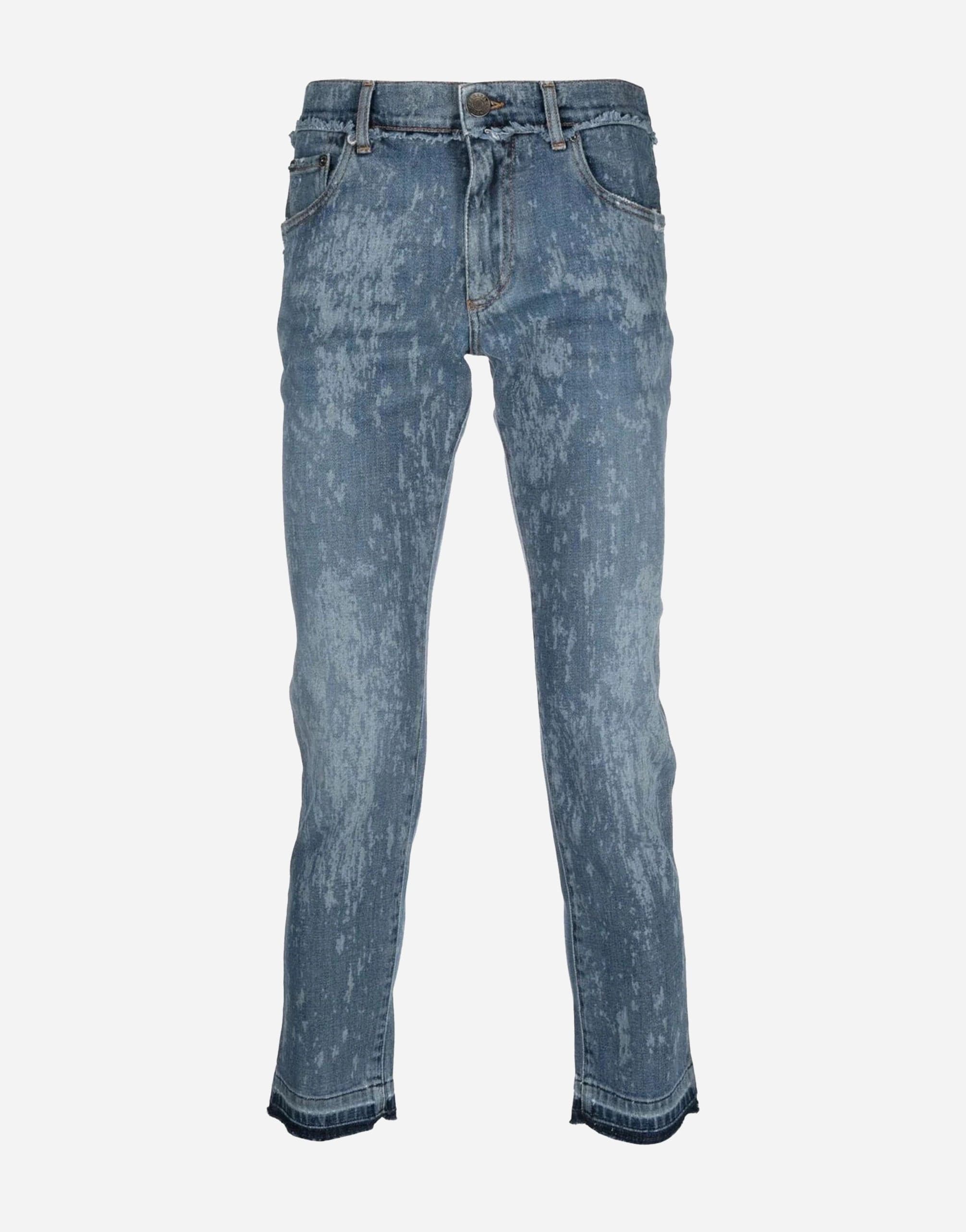 Jeans de ajuste delgado de efecto blanqueado