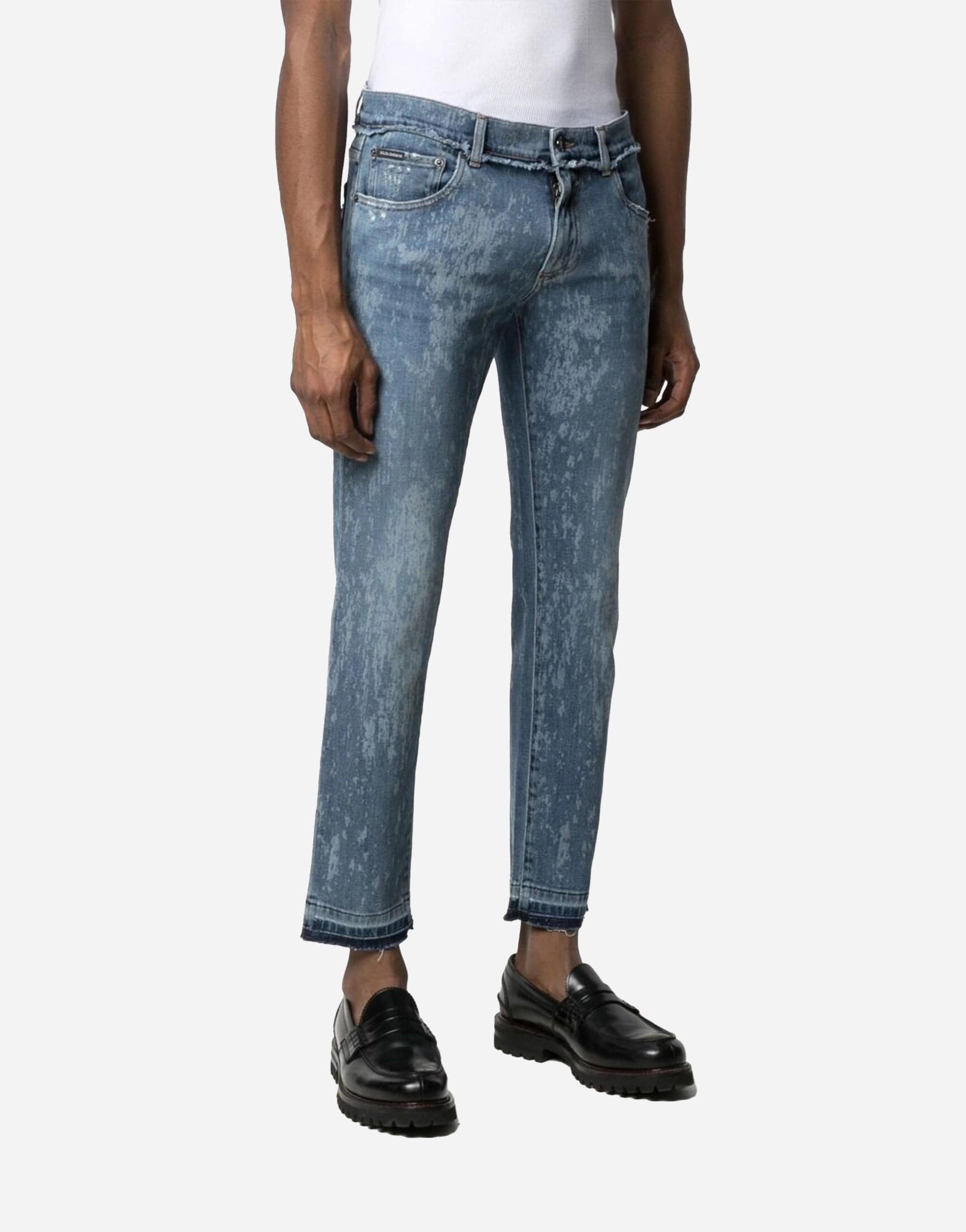 Bleached-Effect Slim-Fit Jeans