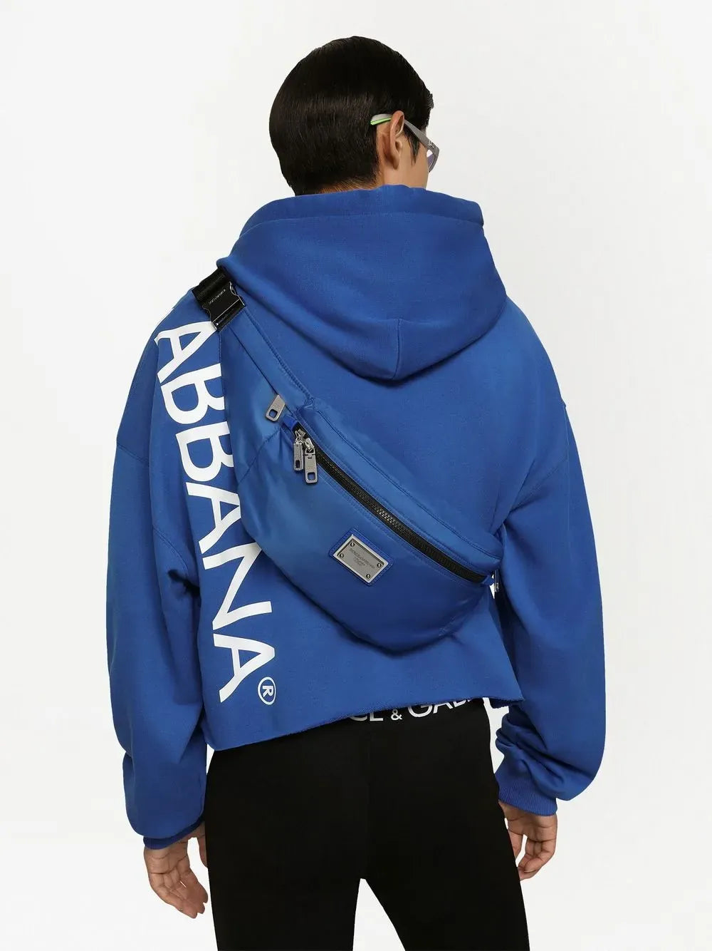 Dolce & Gabbana Blue Logo-Plaque Belt Bag