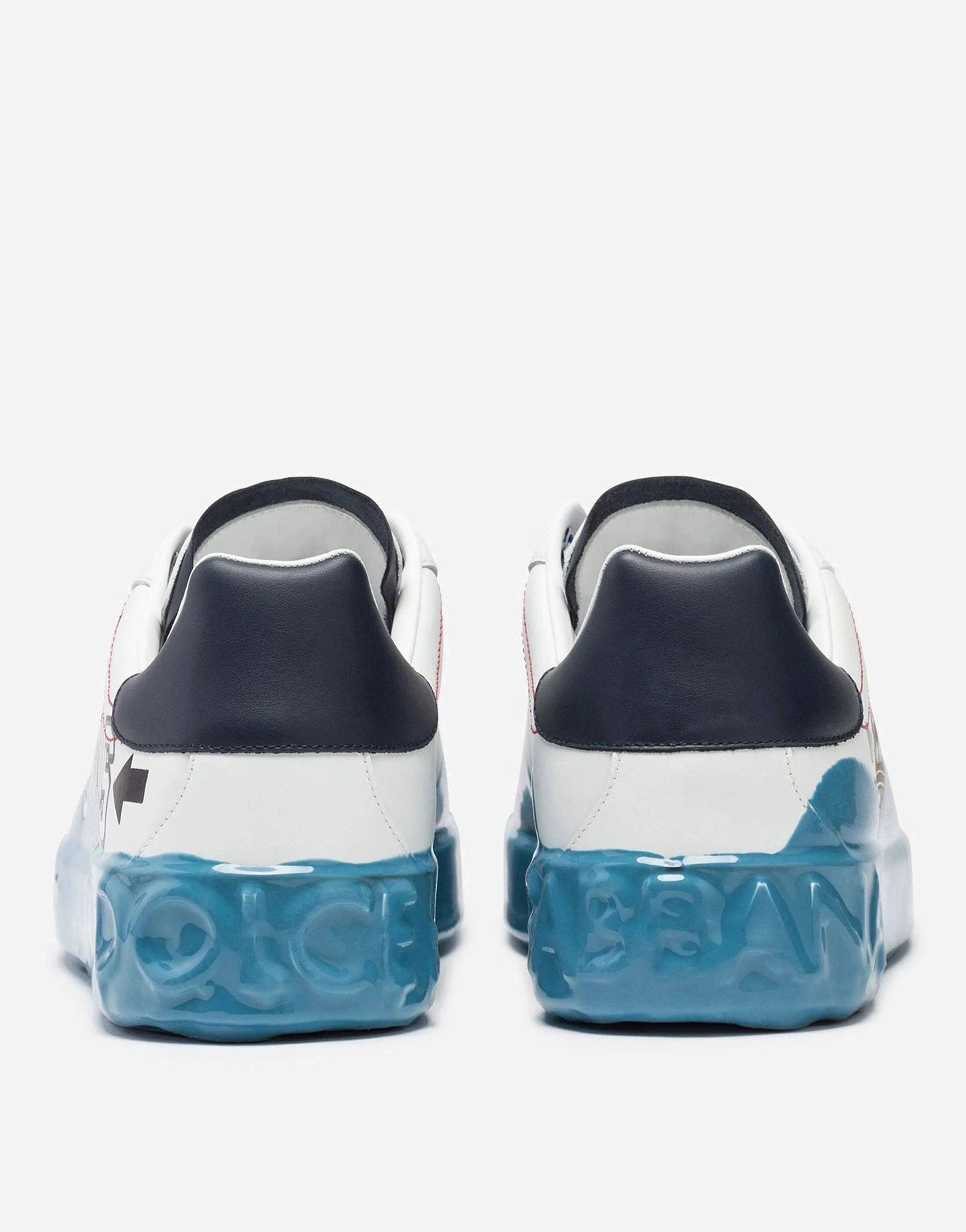 Dolce & Gabbana Blue Portofino Melt Leather Sneakers