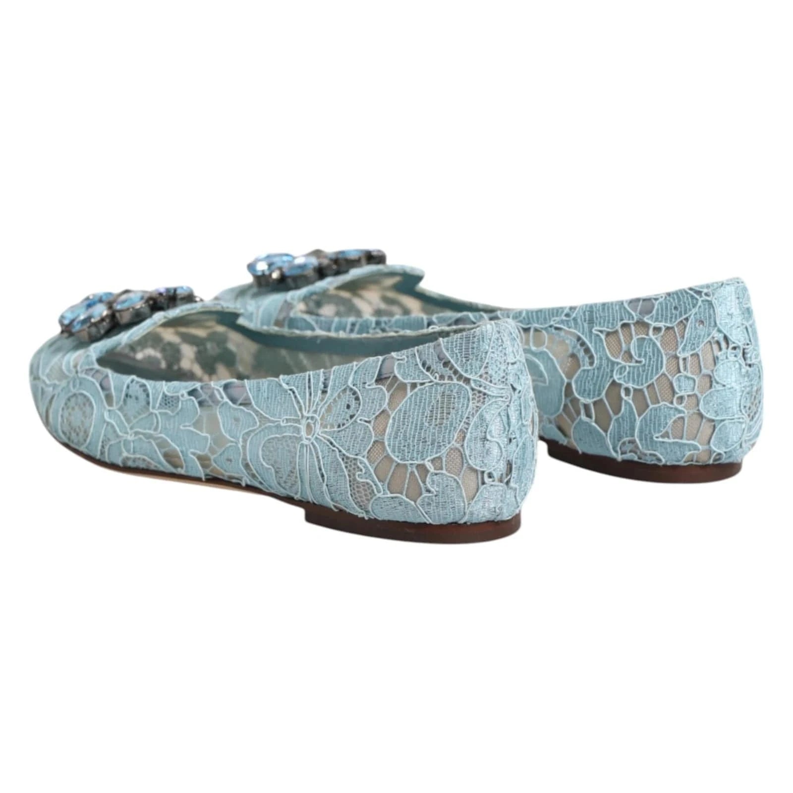 Dolce & Gabbana Blue Vally Taormina Lace Ballerina Flats