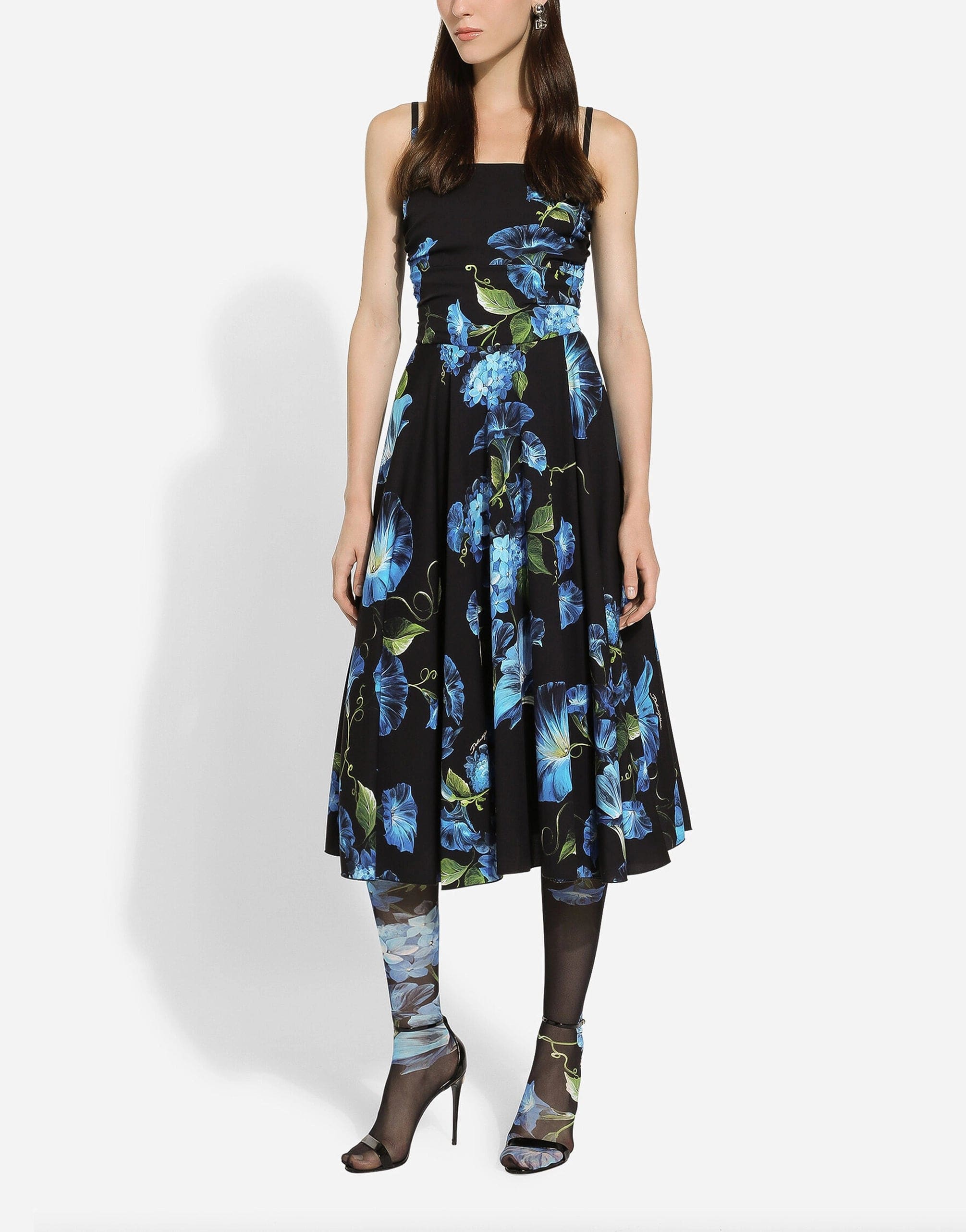 Dolce & Gabbana Bluebell-Print Midi Dress