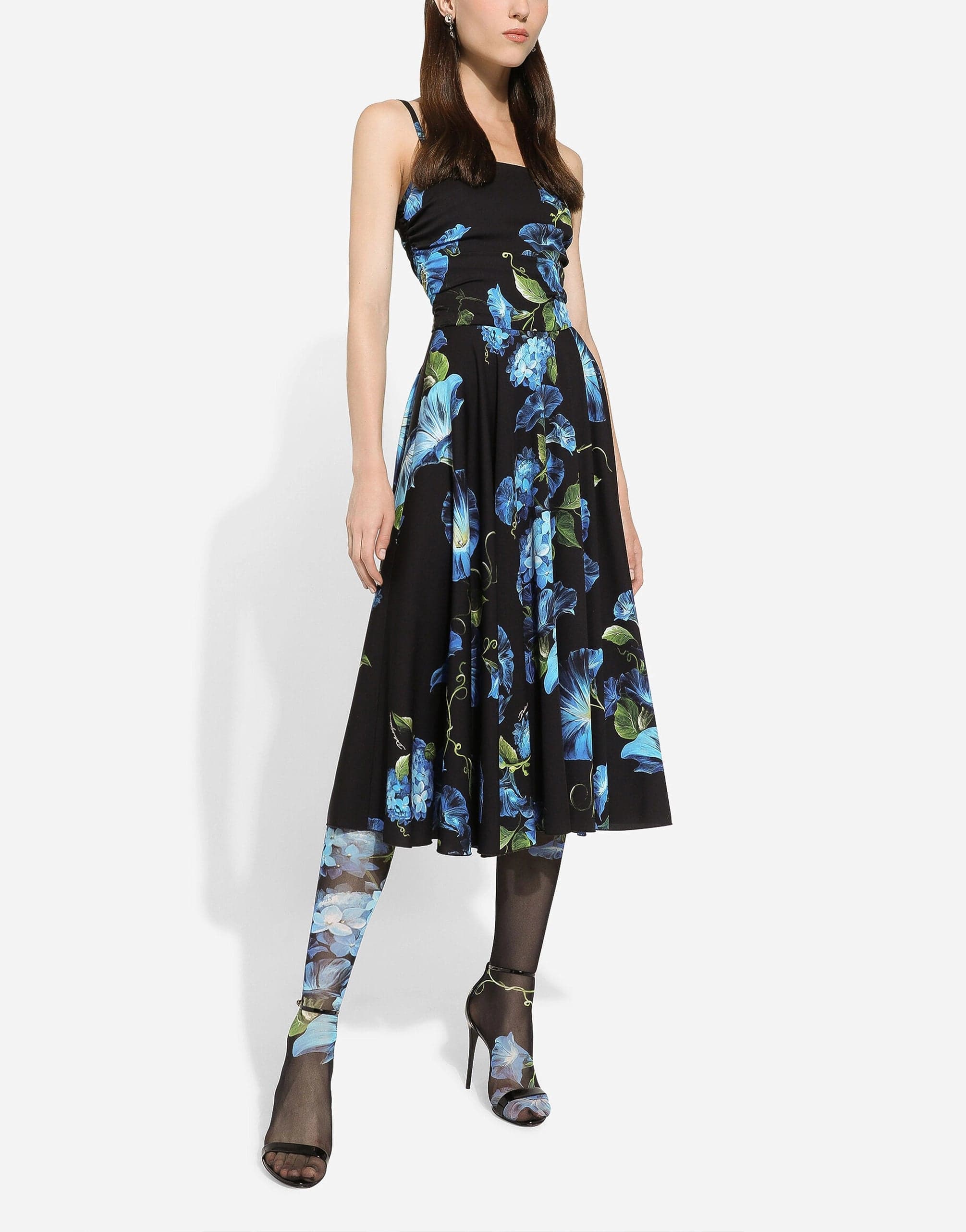 Dolce & Gabbana Bluebell-Print Midi Dress