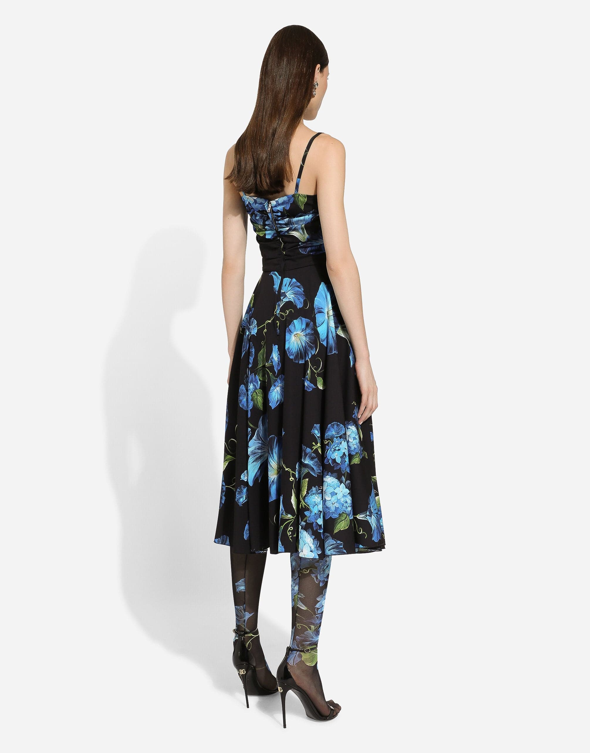 Dolce & Gabbana Bluebell-Print Midi Dress