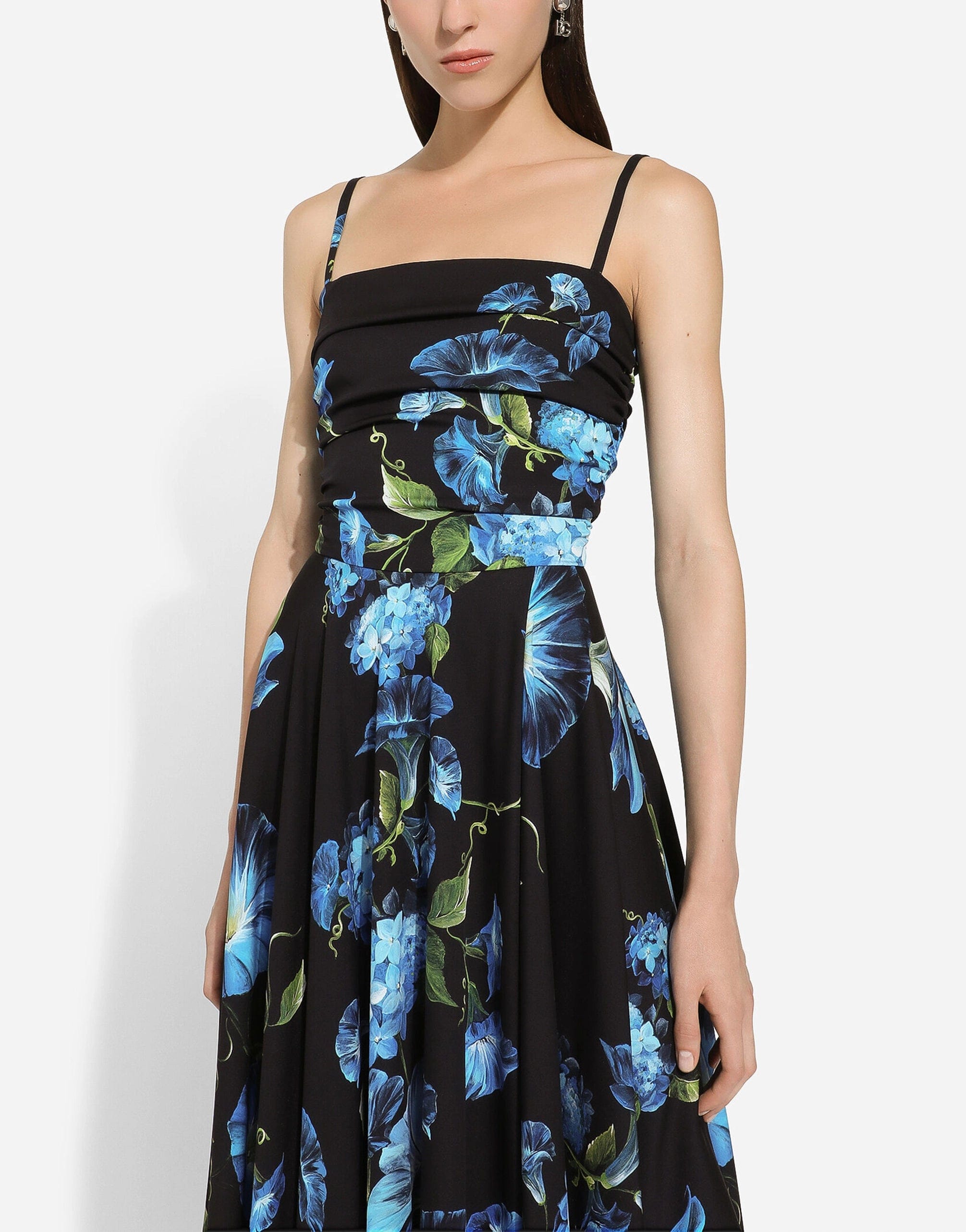 Dolce & Gabbana Bluebell-Print Midi Dress